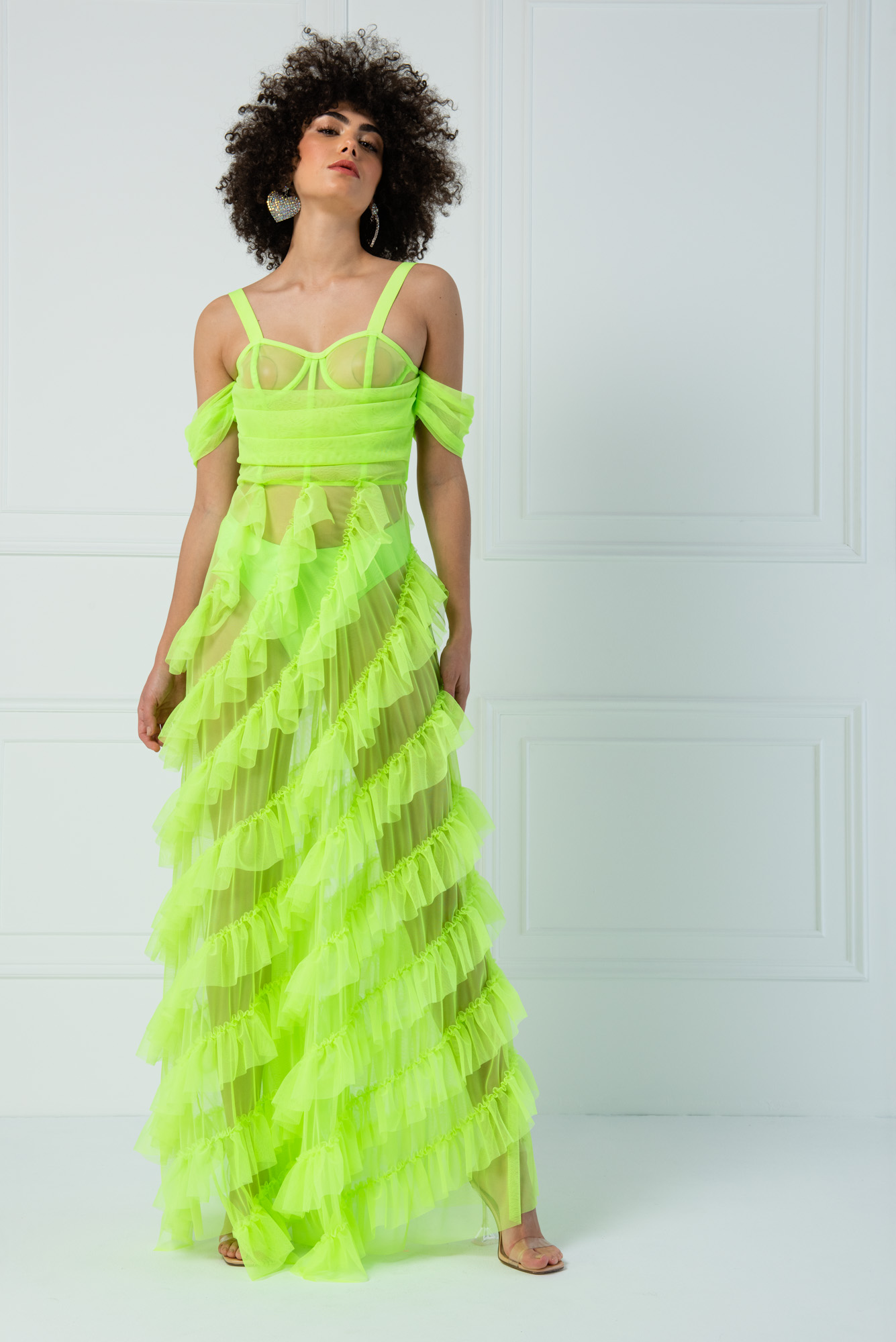Wholesale Bella Style Neon Green Dress