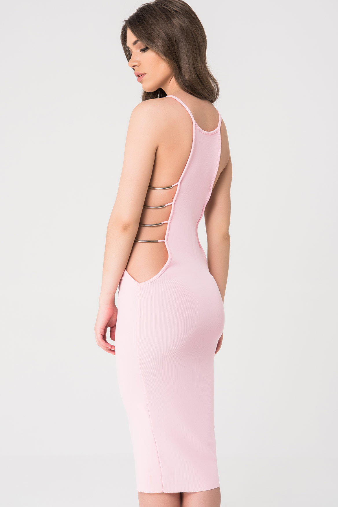 Wholesale Ladder Cut Out Pink Cami Dress