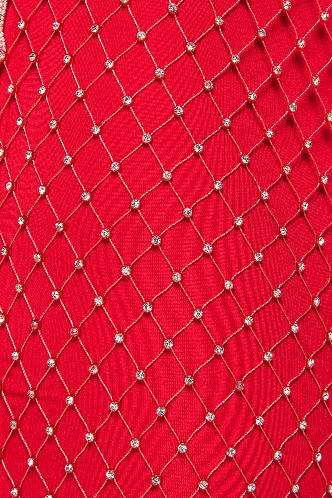 Embellished Fishnet Dress in красный