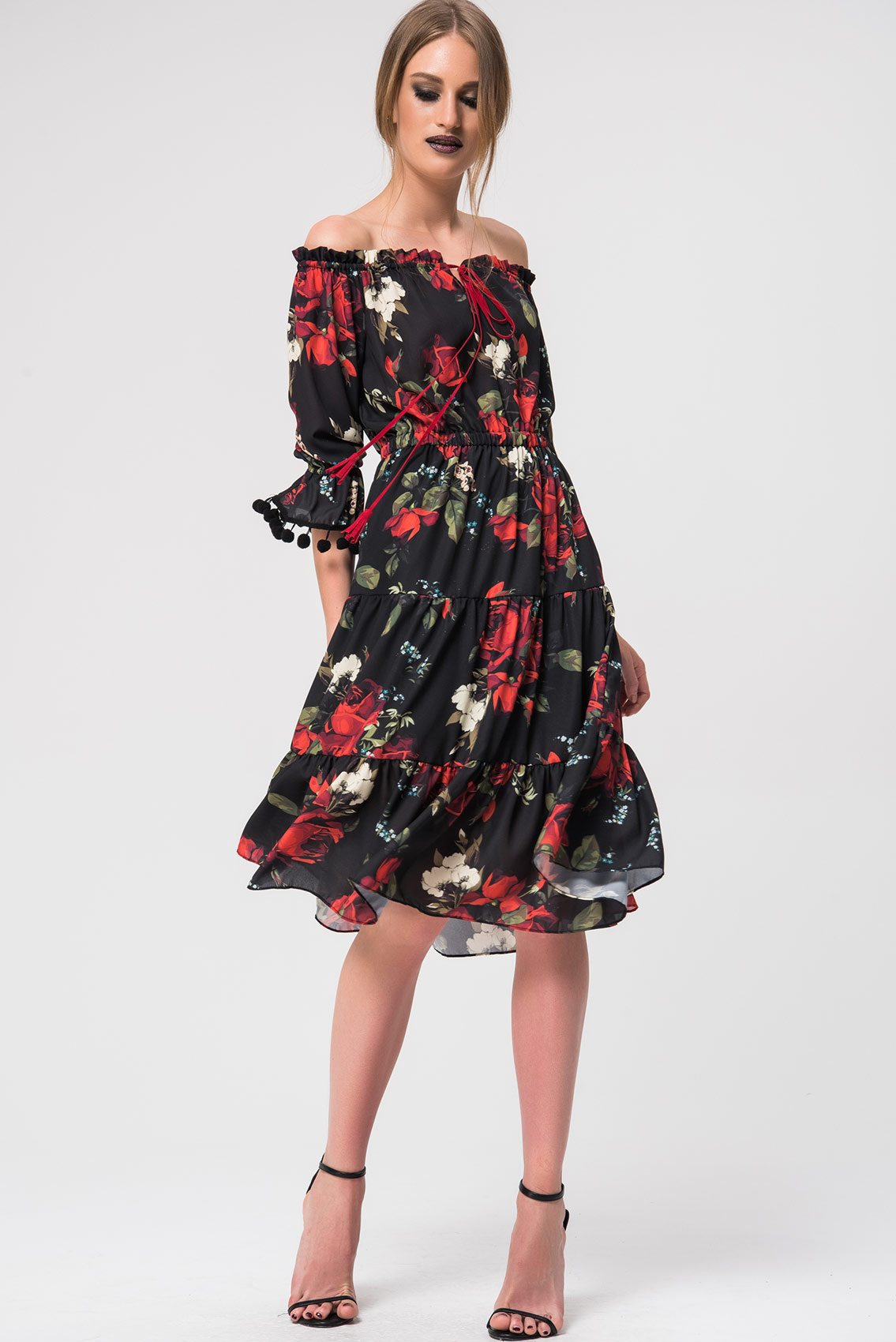 Off Shoulder Floral Dress