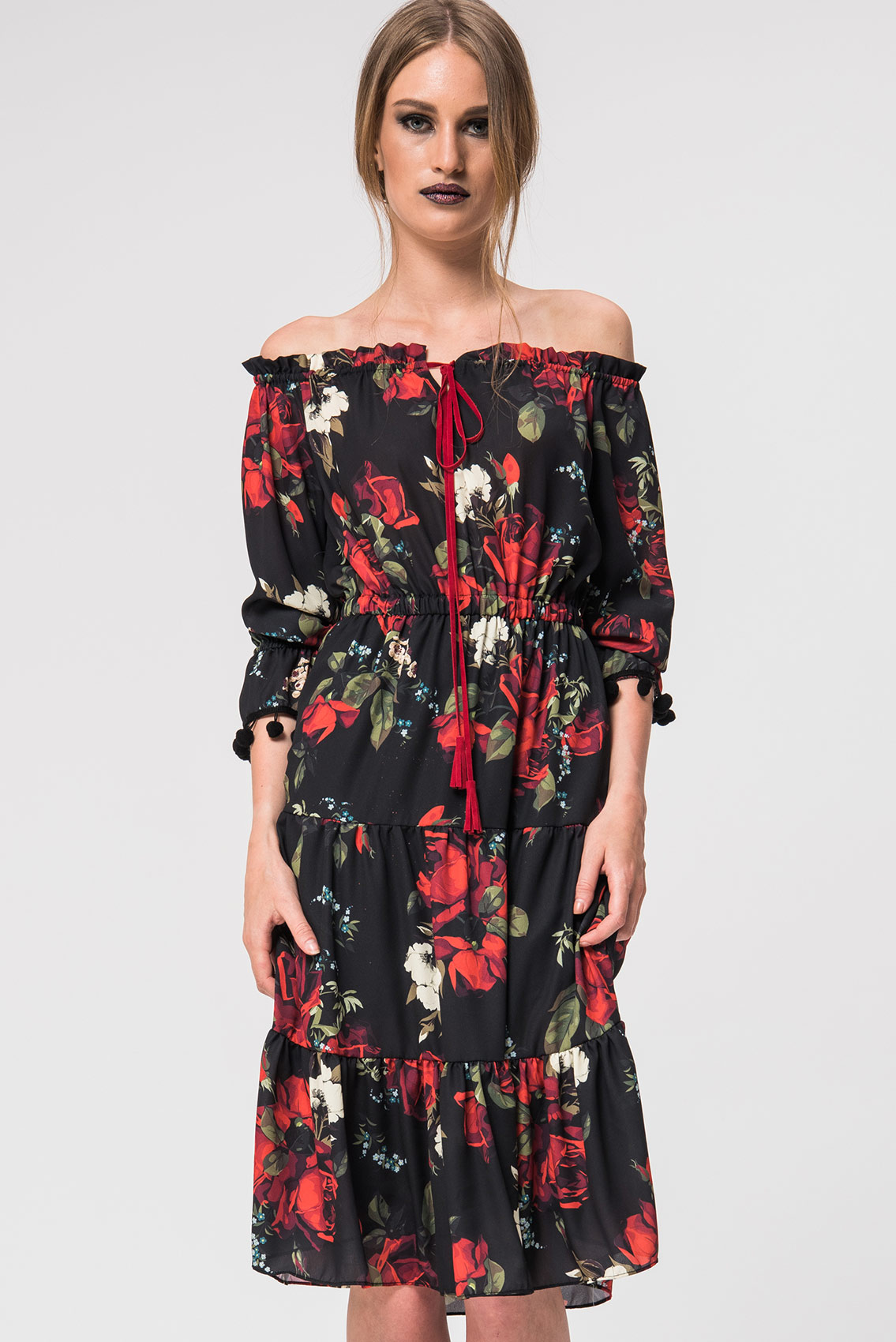 Off Shoulder Floral Dress