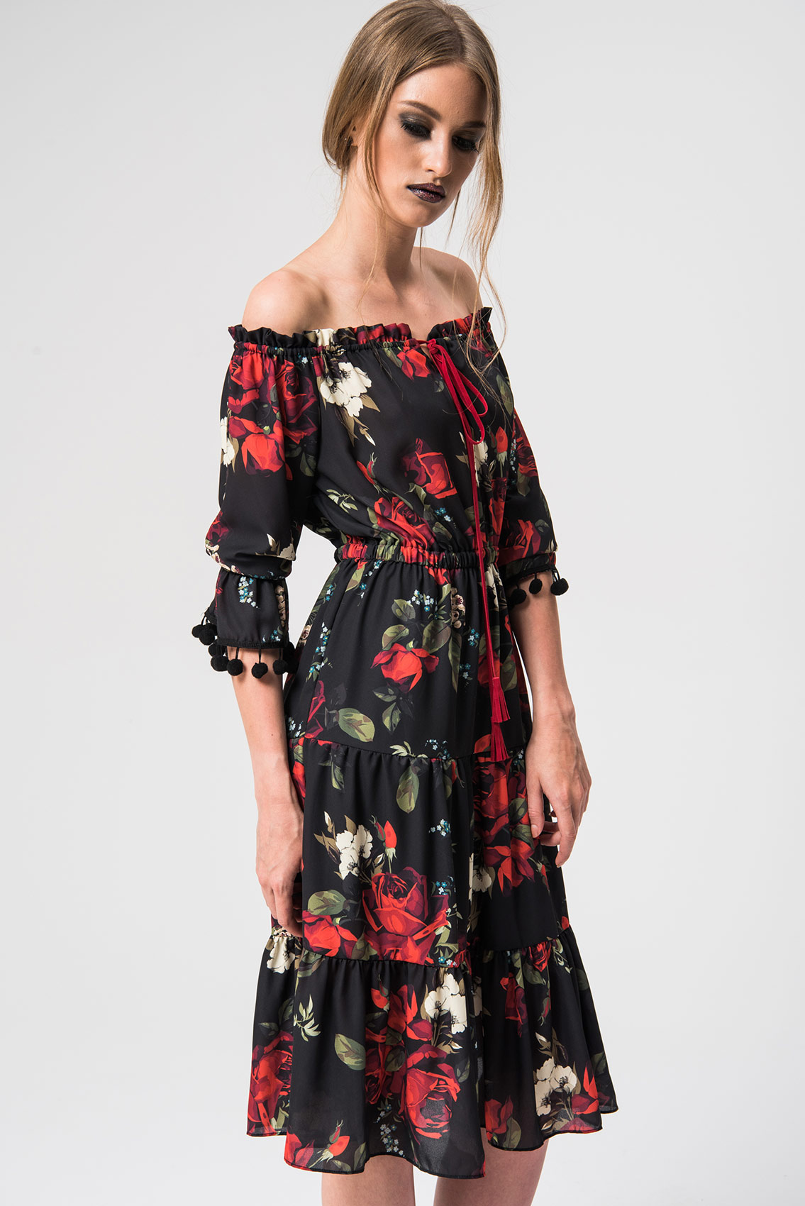 Off Shoulder Floral Dress