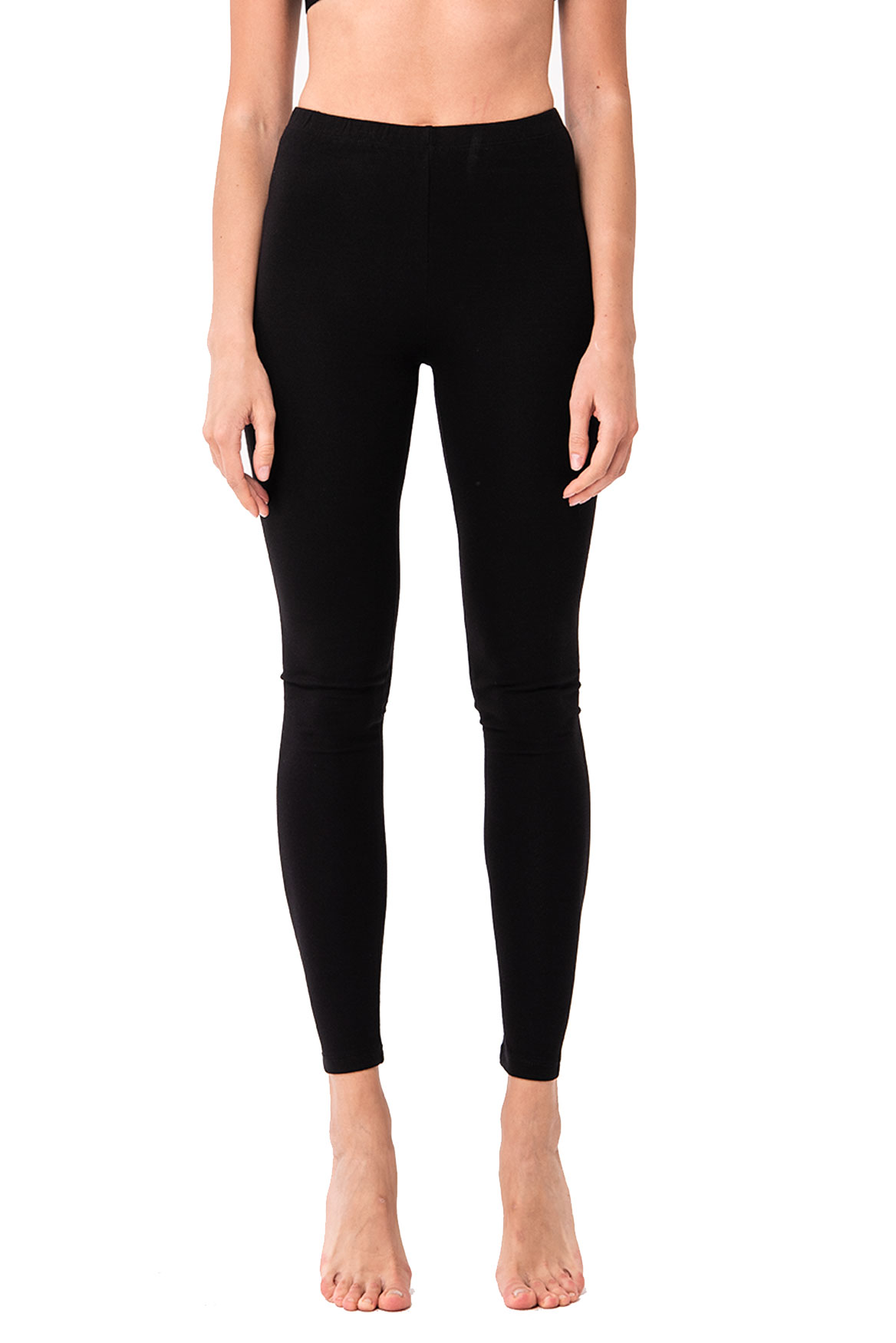 High Waist Black Viscose Leggings