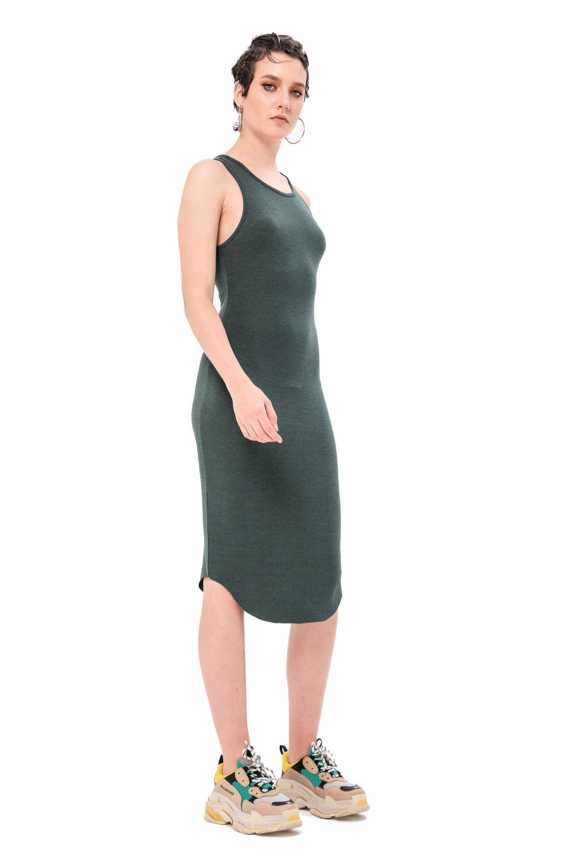 Racerback Midi Dress in Green