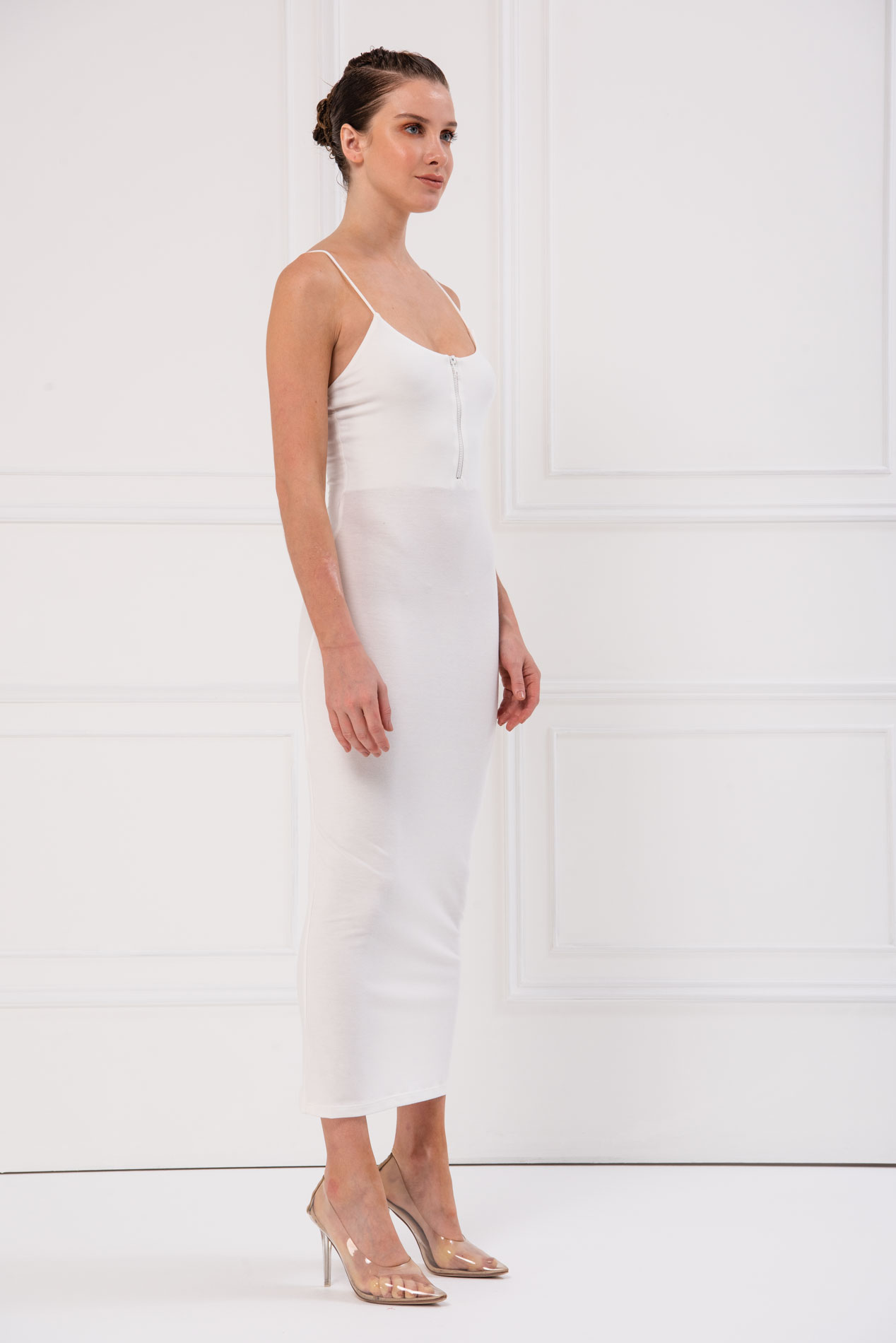 Offwhite Midi Srappy Dress