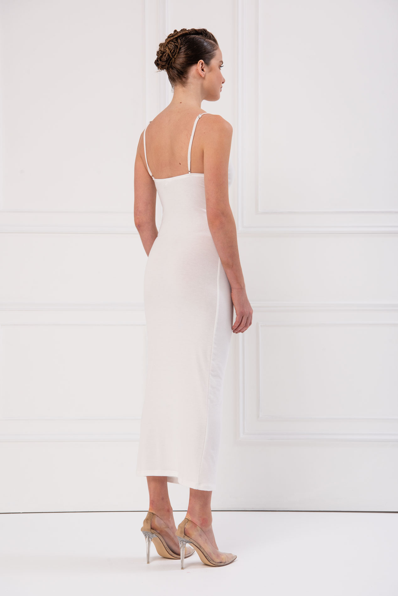 Offwhite Midi Srappy Dress