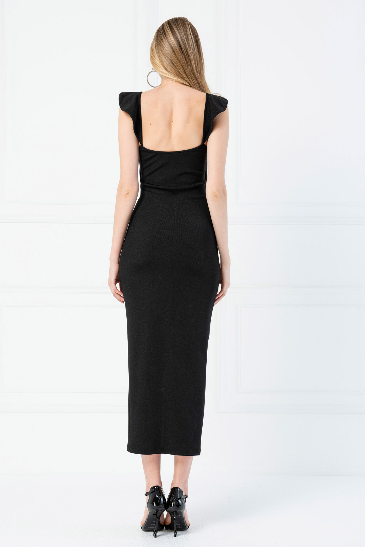 Wholesale Black Tie-Front Maxi Dress