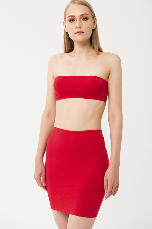 Wholesale Red Cotton Mini Skirt