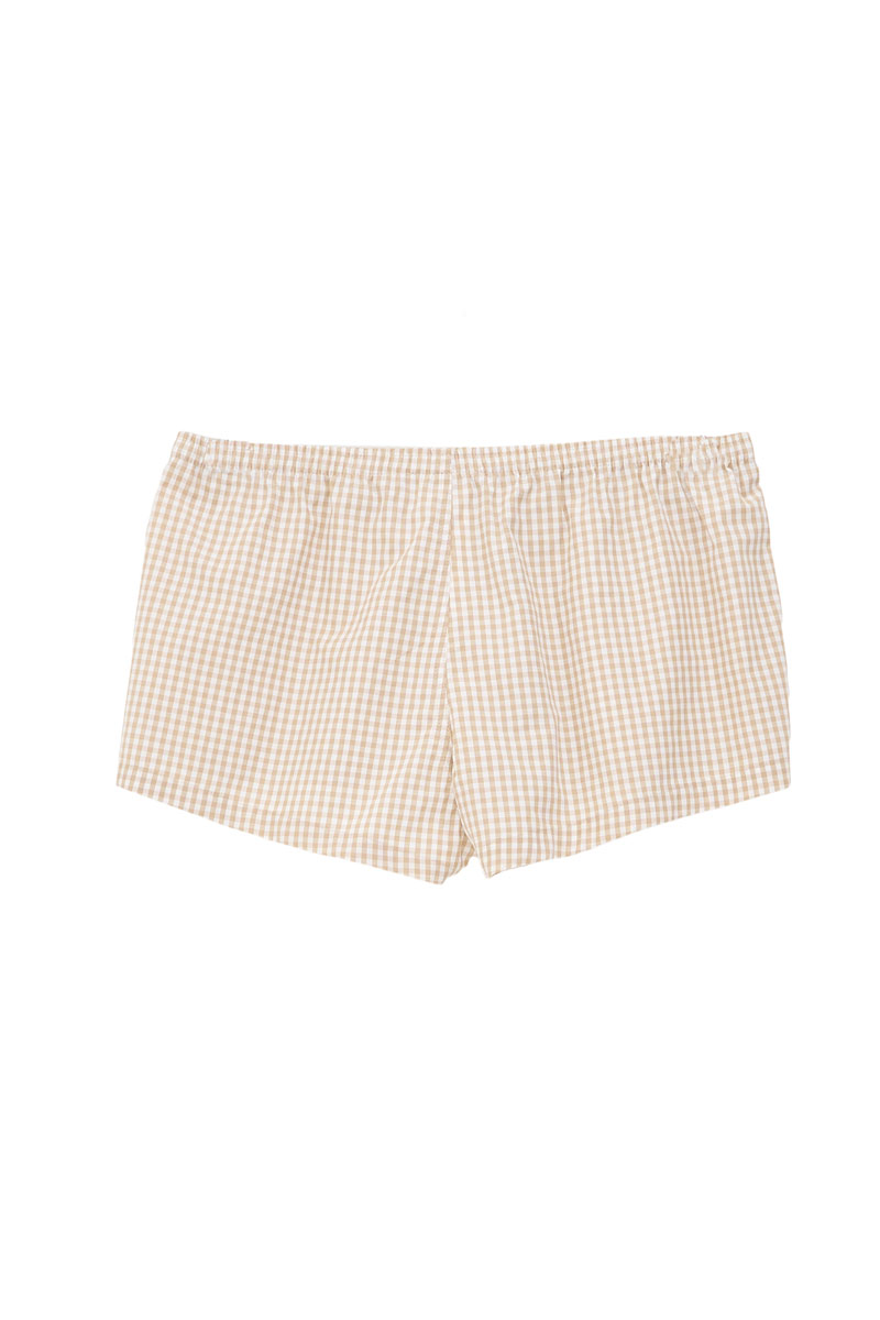 CARAMEL & OFFWHITE Striped Mini Shorts with Elasticated Waist
