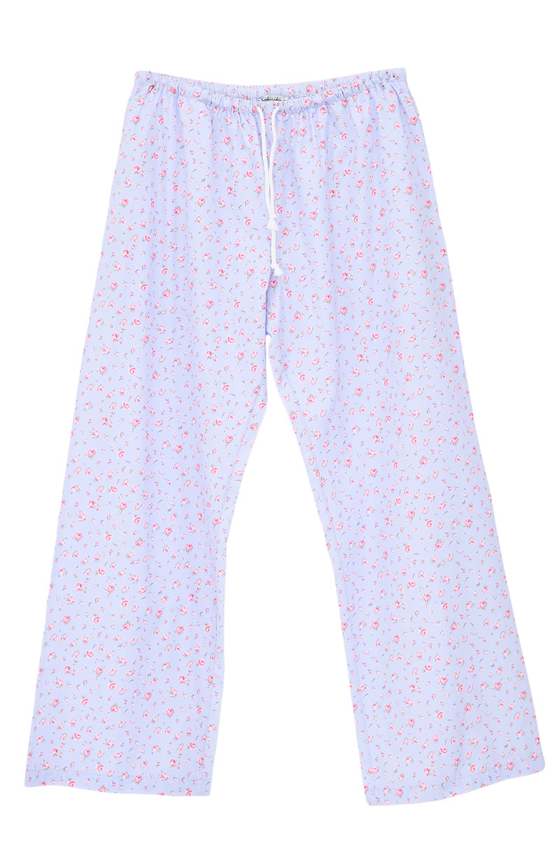 BLUE-PİNK-SMALL.FLOWER Elasticated-Waist Printed Pyjama Bottoms