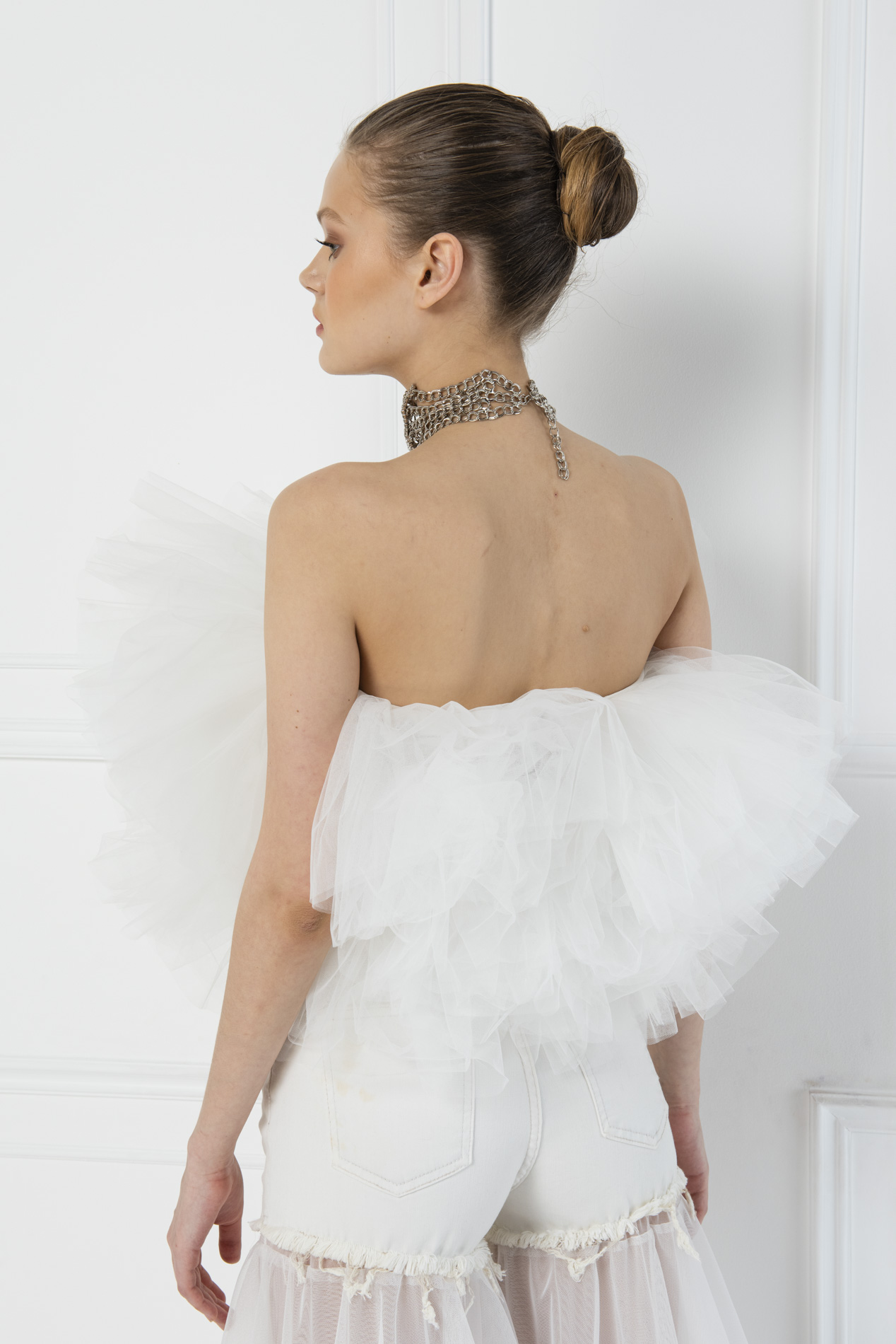 Wholesale Tulle Offwhite Bustier