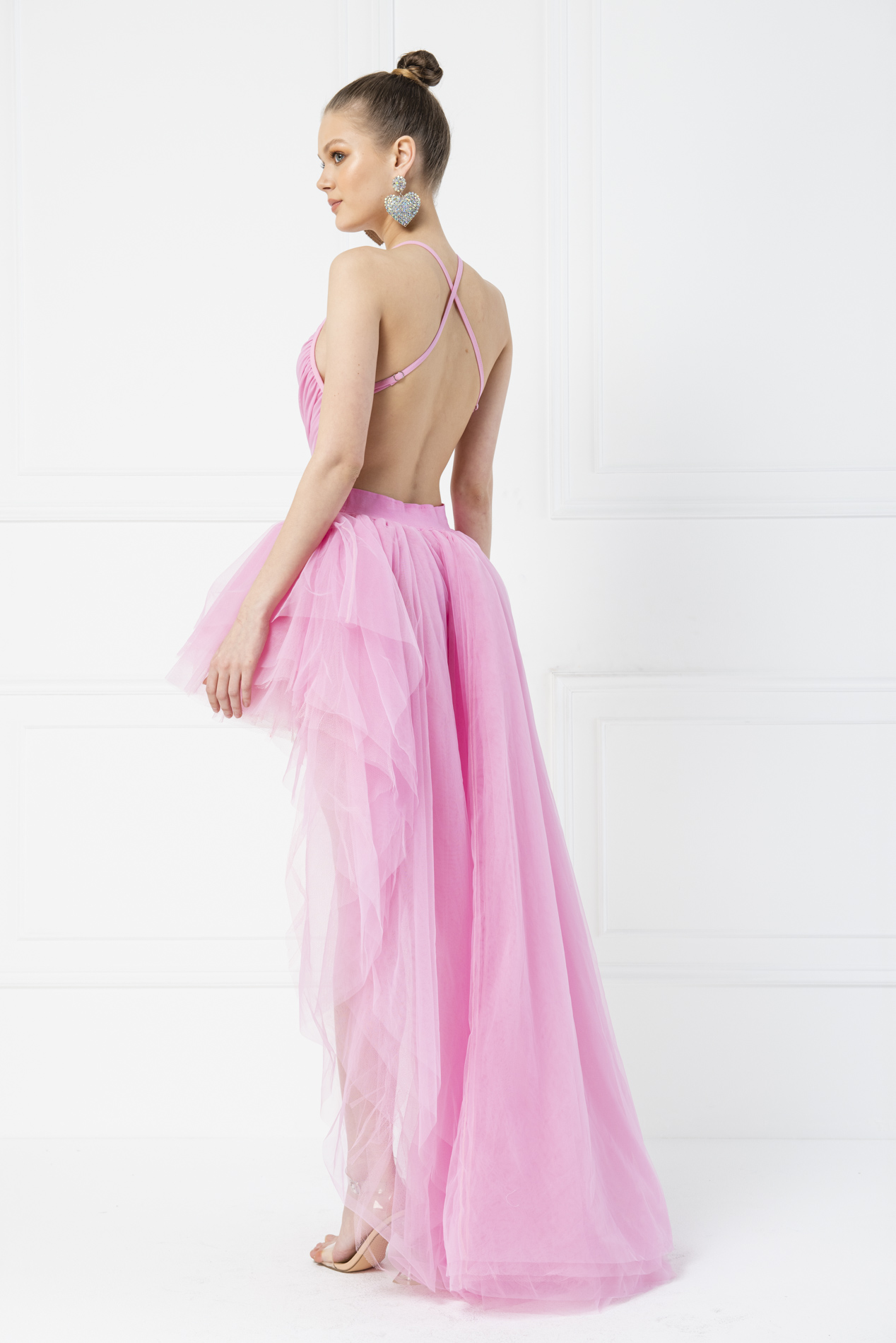 High Low Pink Tulle Skirt