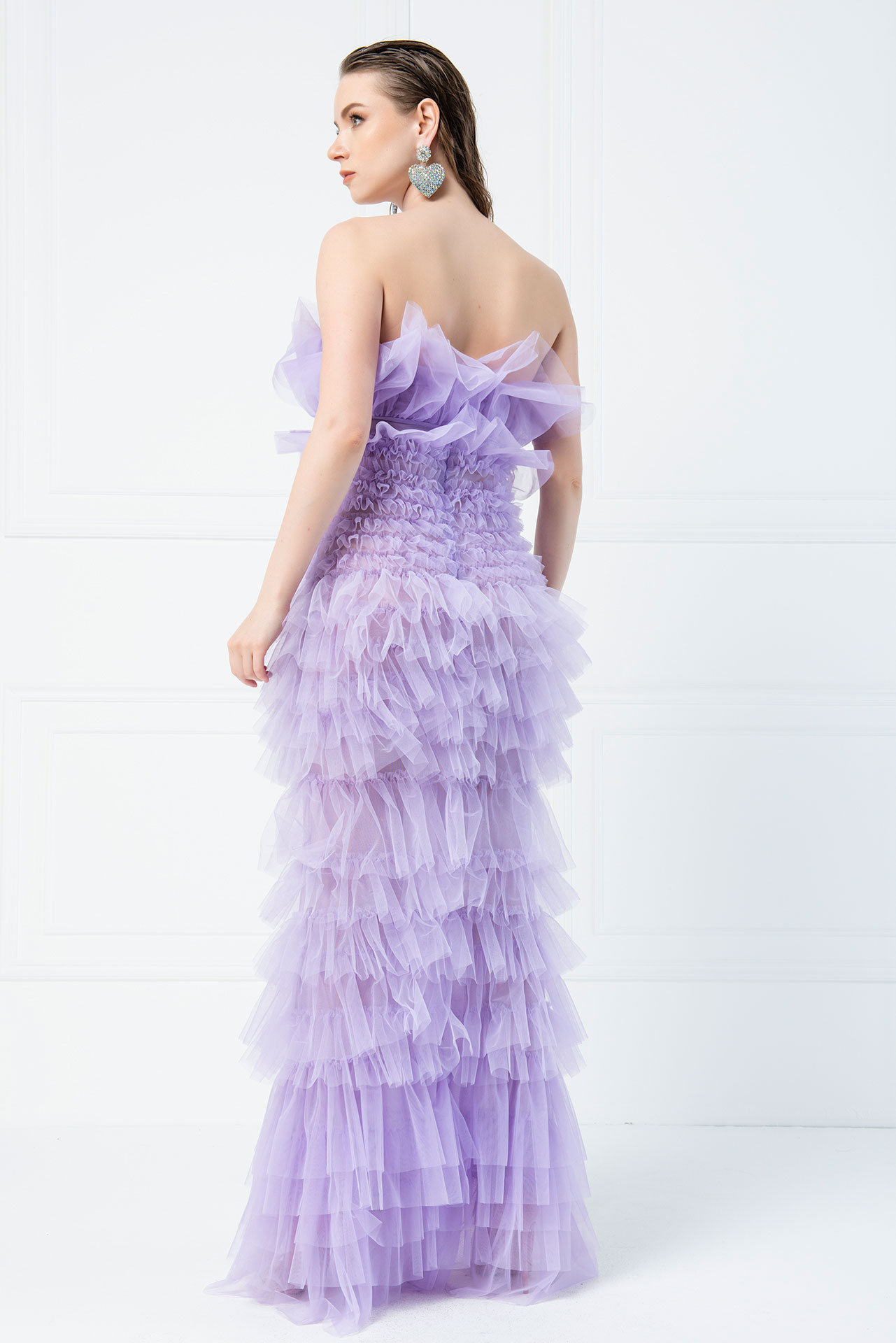 Off The Shoulder Lilac Maxi Dress