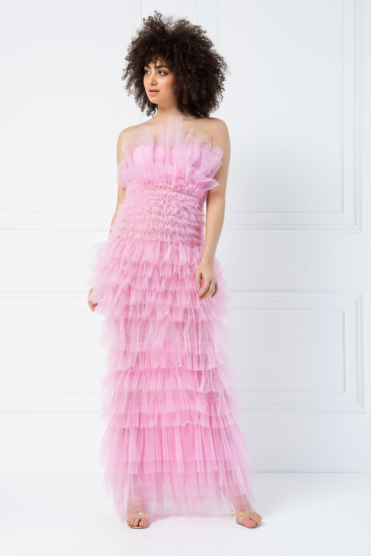 С Открытыми Плечами New Pink Платье Макси