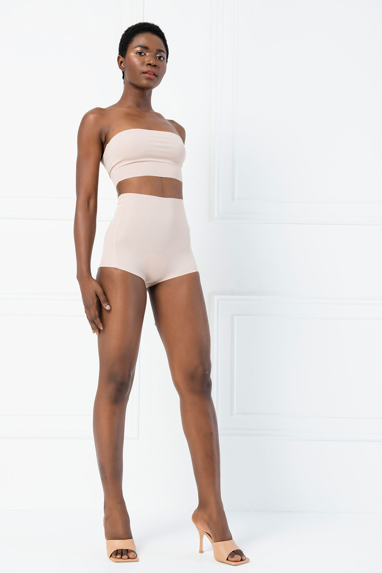 Wholesale High Waist Brazilian Cut Nude Brief