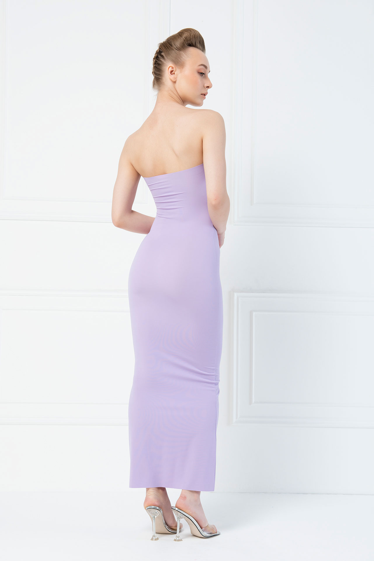Wholesale Strapless Long Cami Slip New Lilac Dress