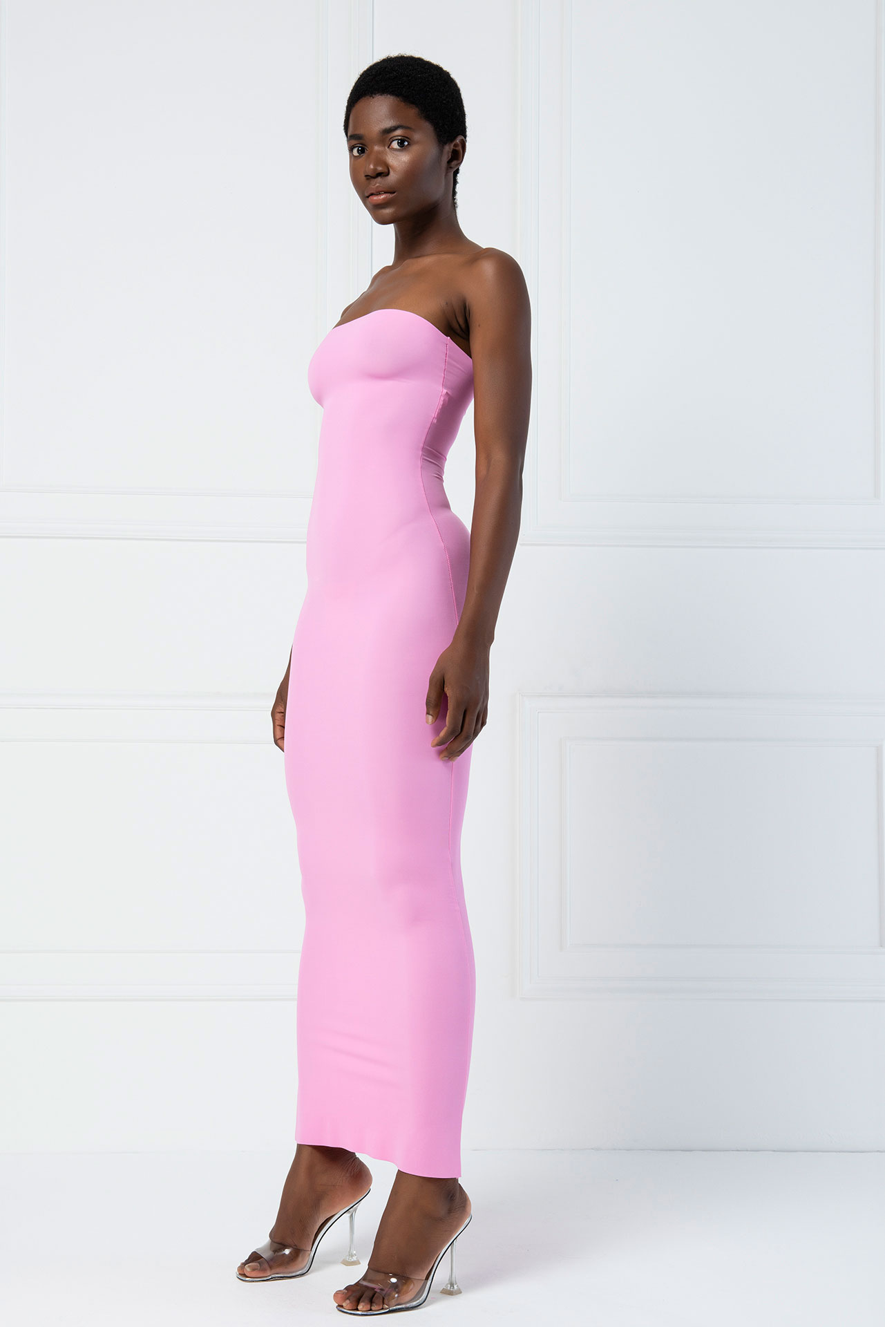 Strapless Long Cami Slip New Pink Dress