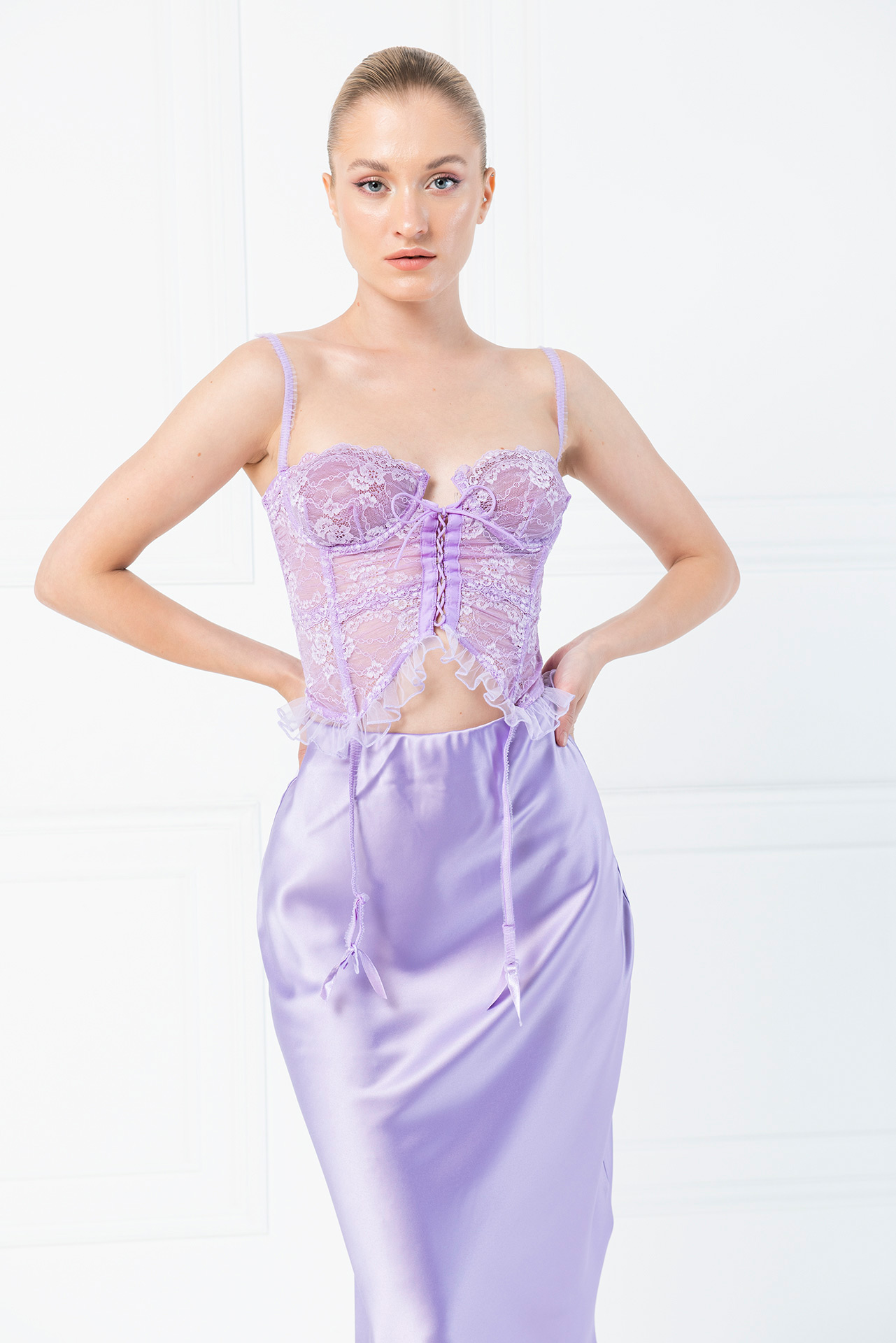 Wholesale Sheer Lilac Lace Cami