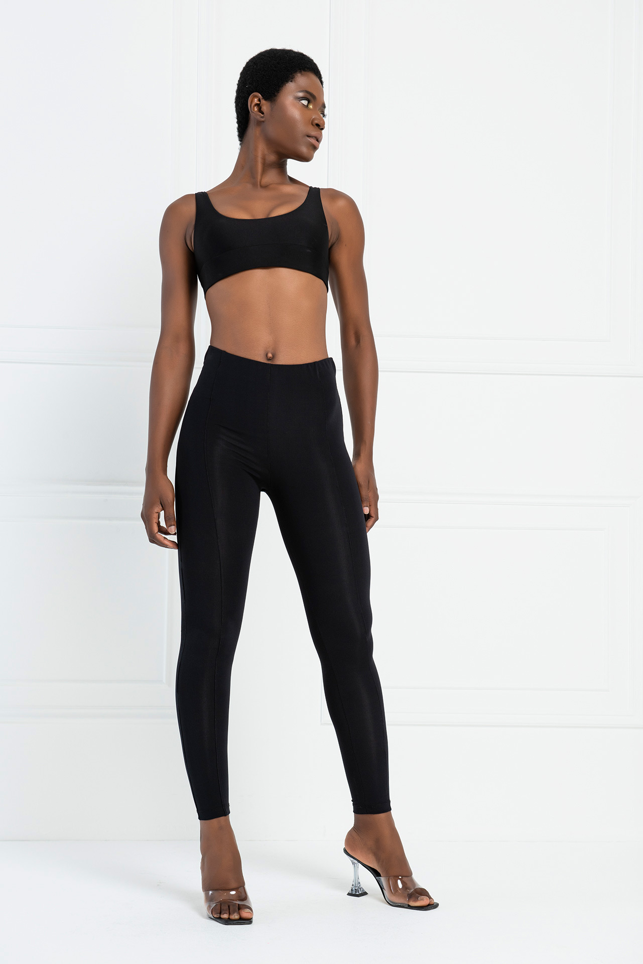 Black Stitch-Design Leggings