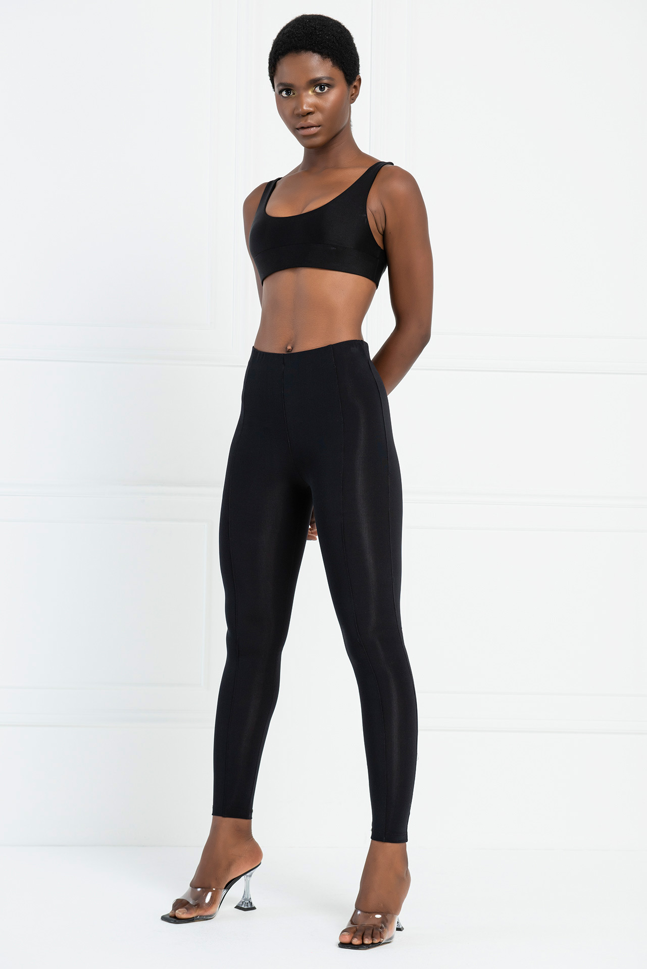 Black Stitch-Design Leggings