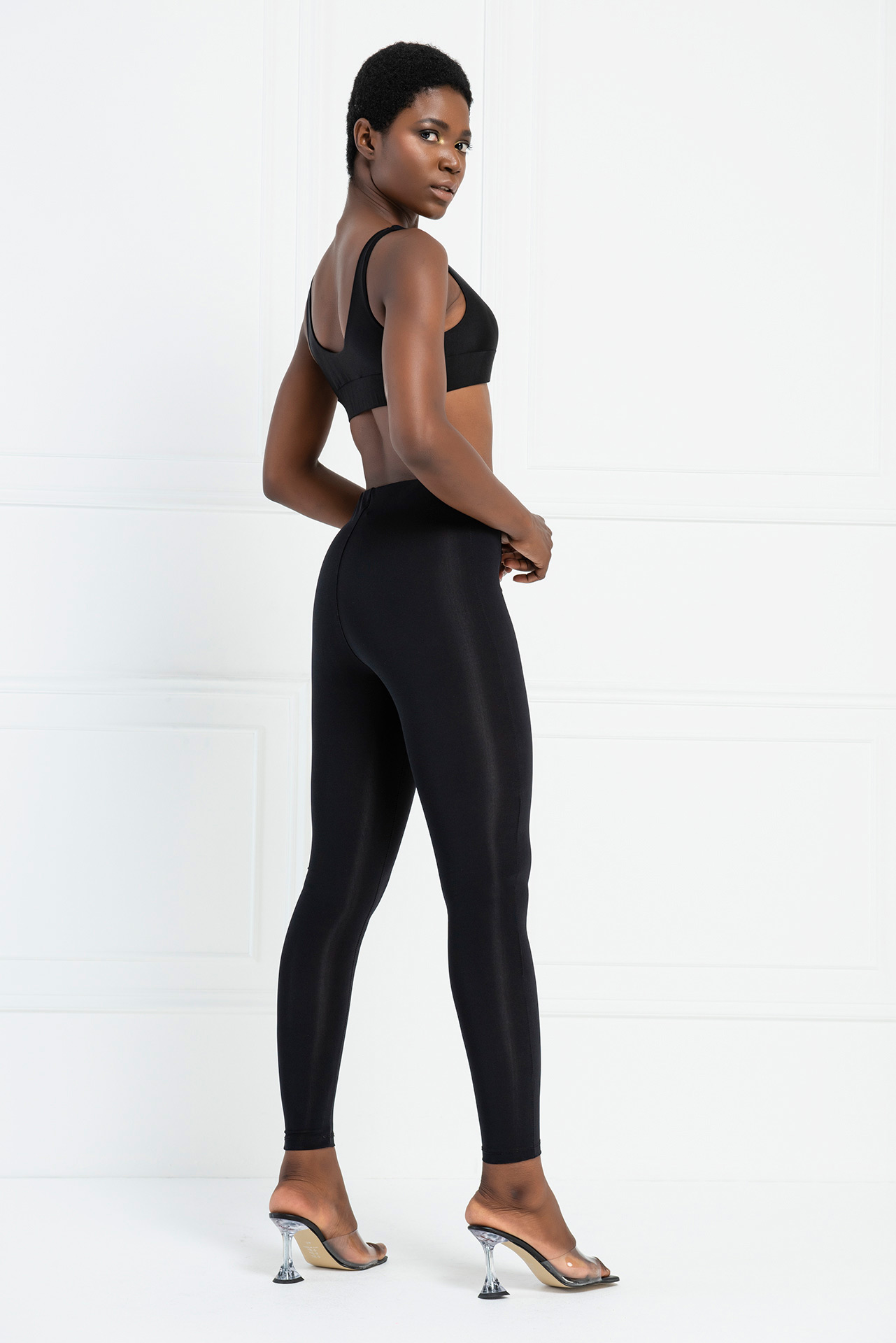 Black Stitch-Design Leggings