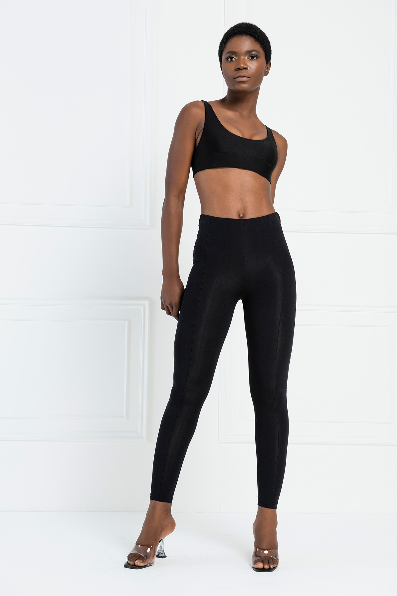 Black Stitch-Design Leggings