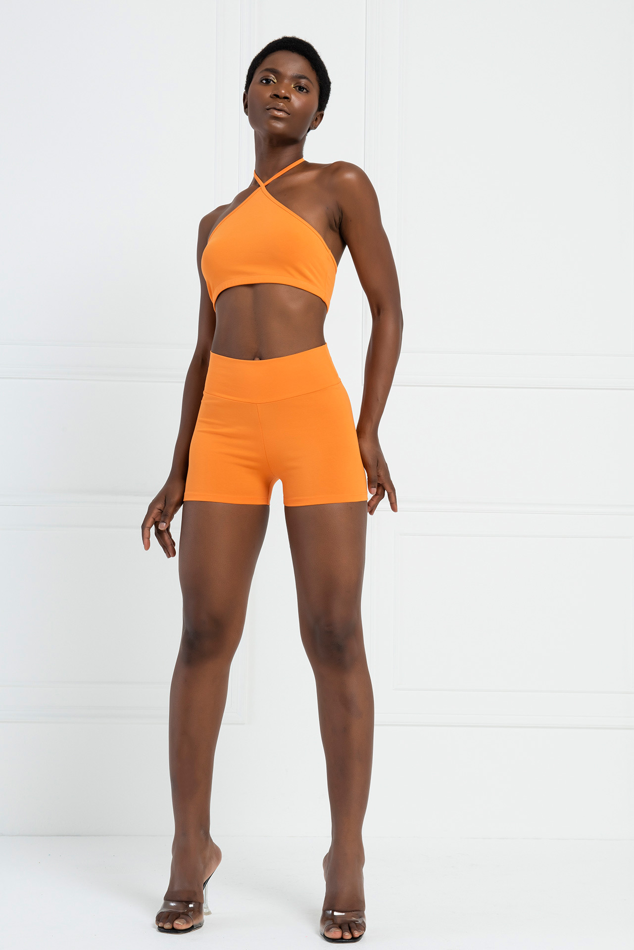 Wholesale Orange Biker Shorts