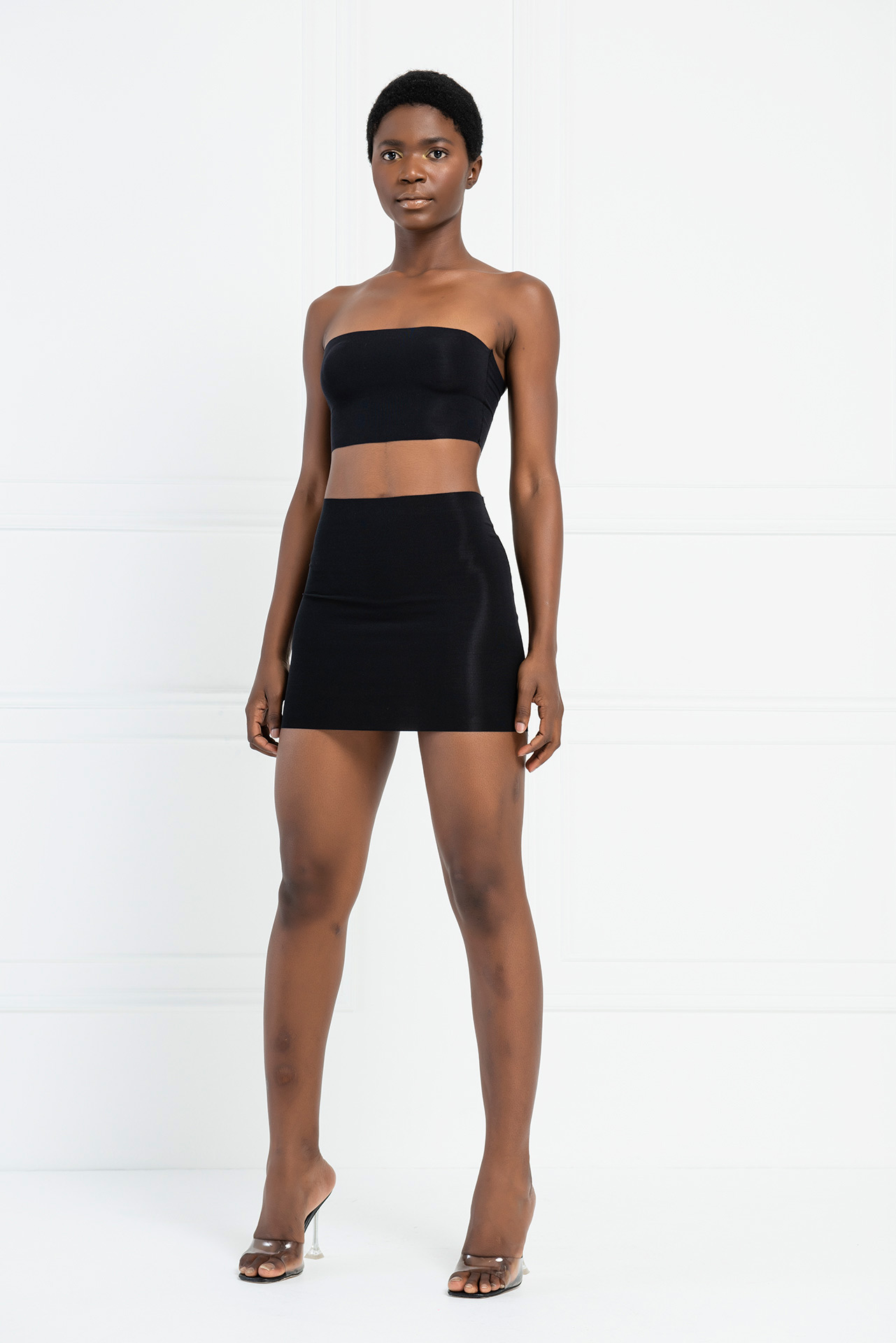 Stretchy Bodycon Mini Black Skirt