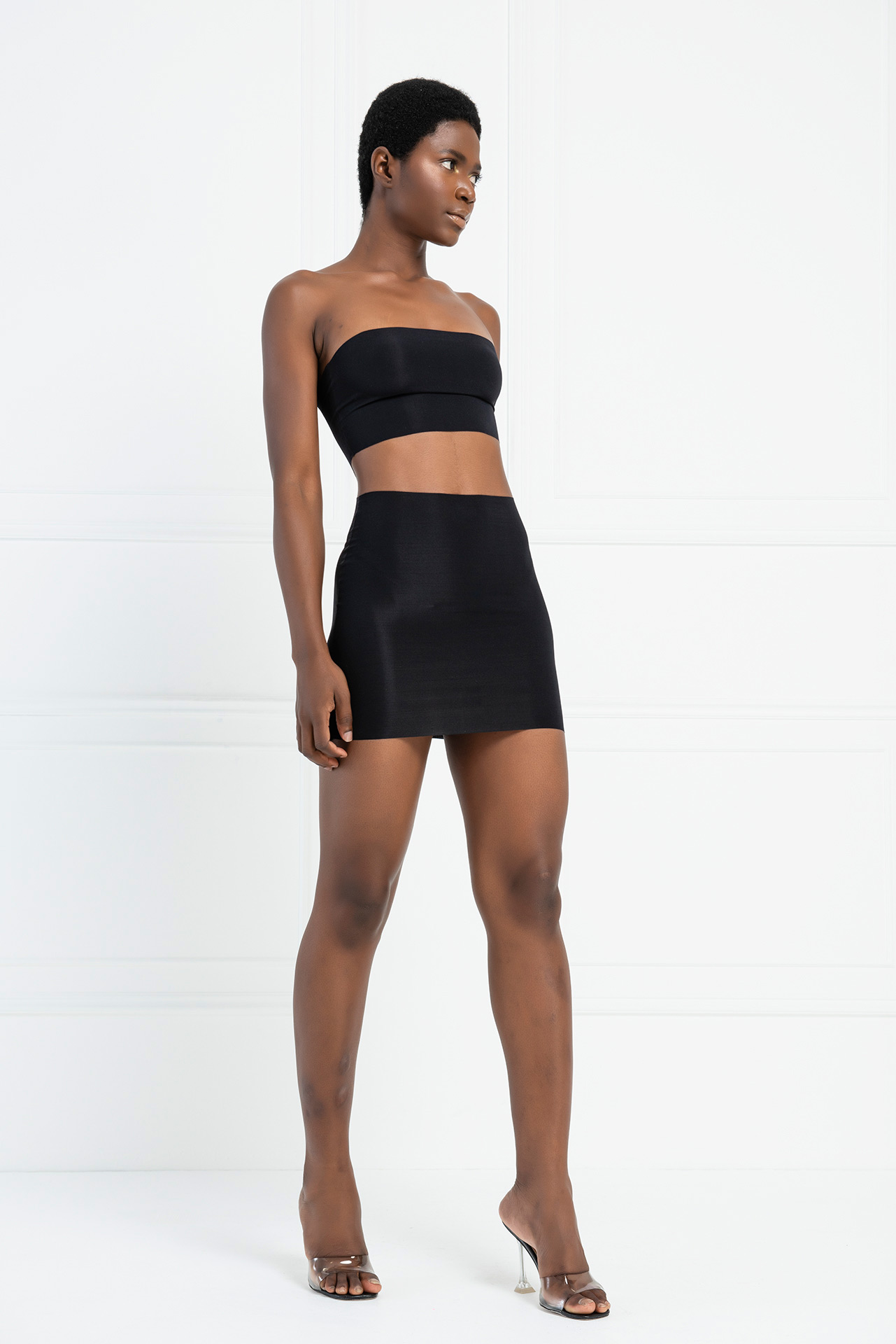 Wholesale Stretchy Bodycon Mini Black Skirt