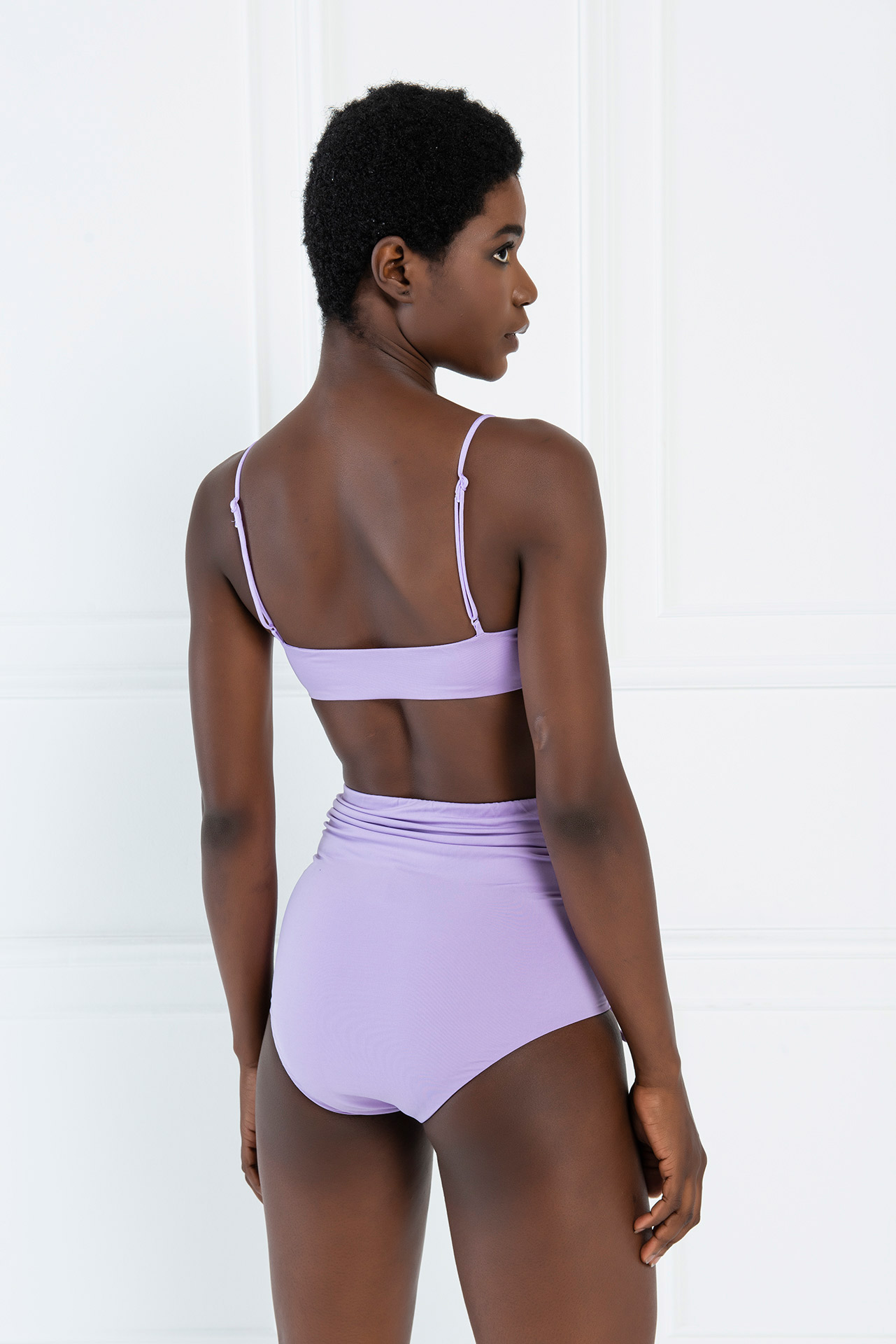 Wholesale New Lilac Ruched Bikini Set