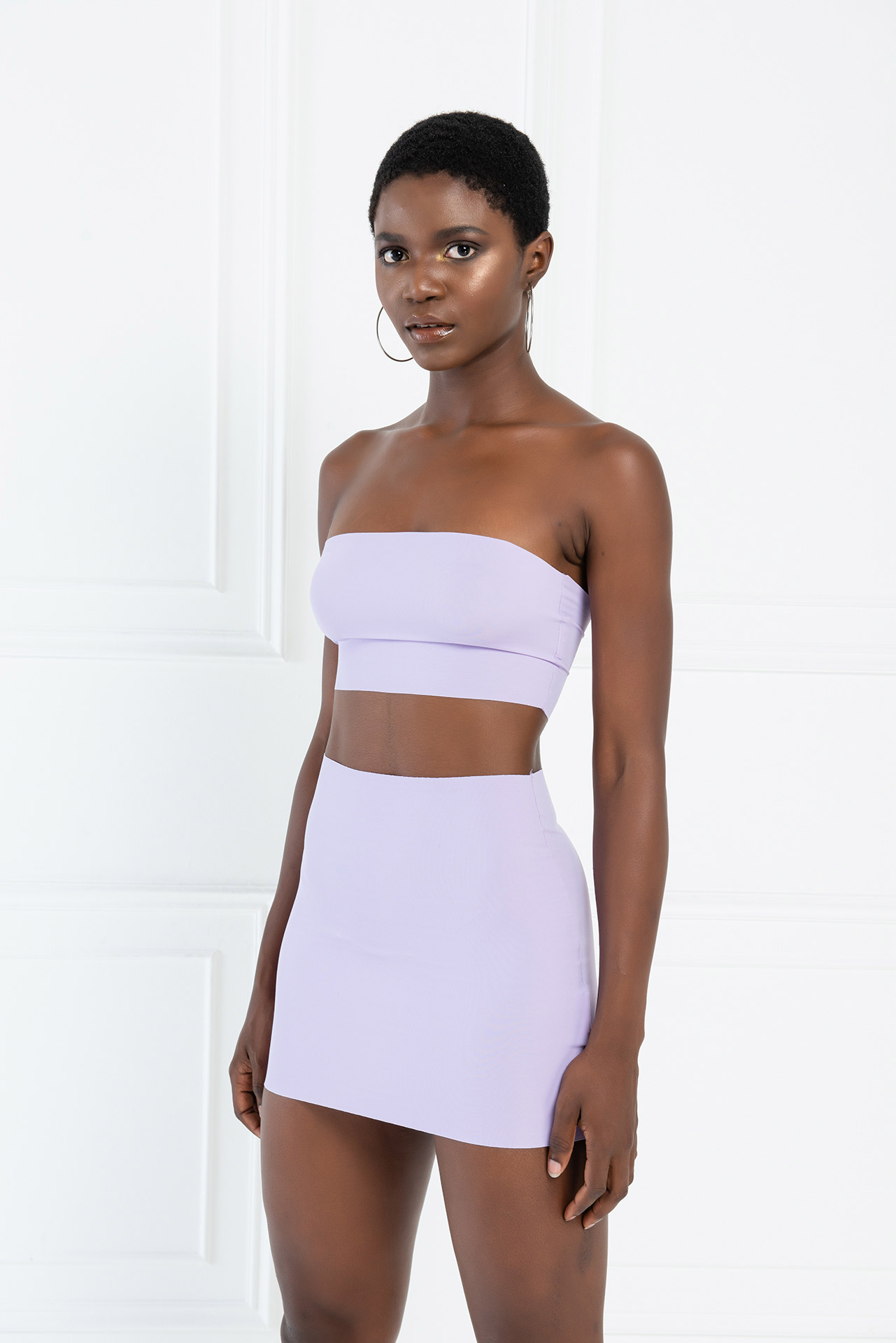Wholesale Stretchy Bodycon Mini Lilac Skirt