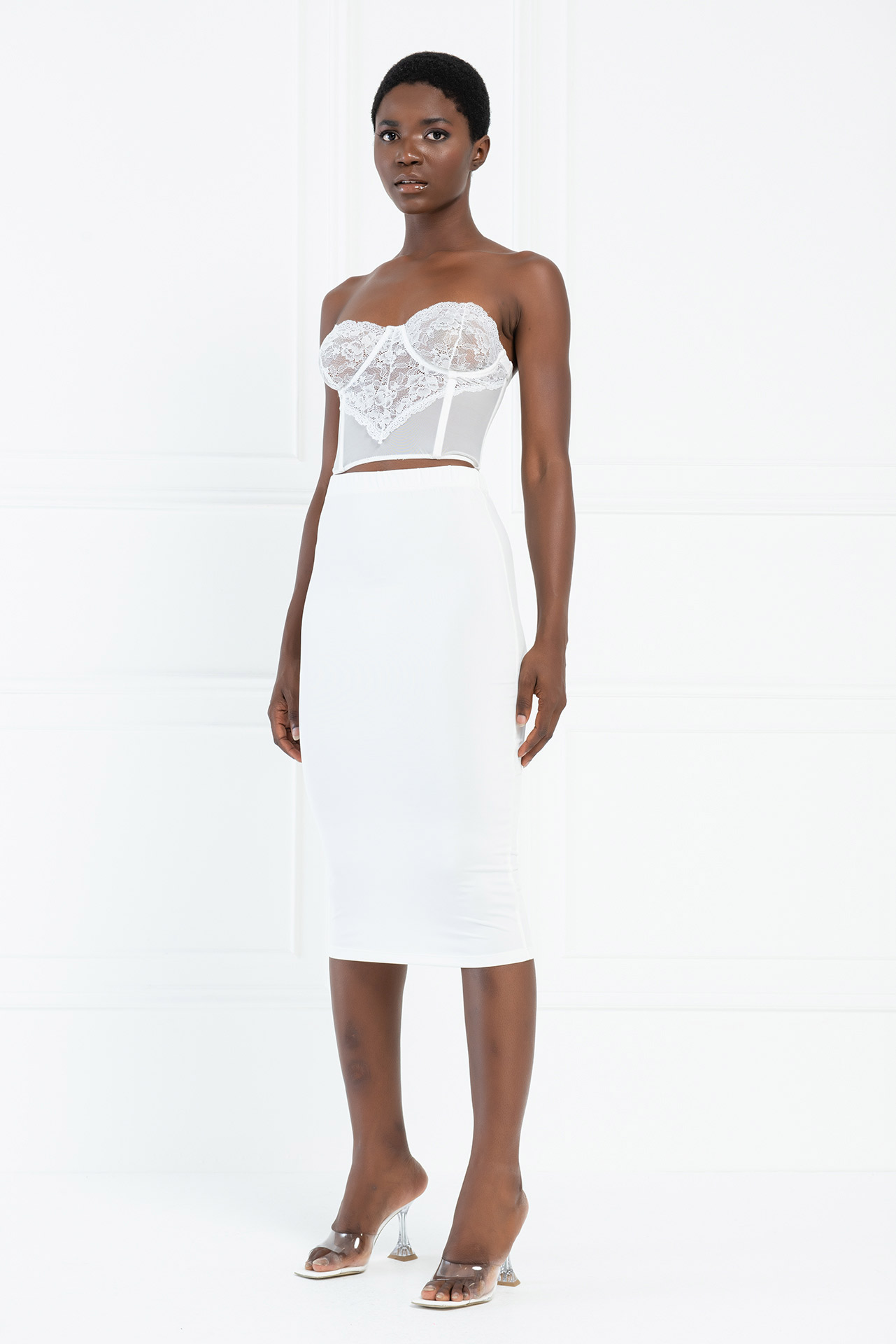 Wholesale Offwhite Midi Skirt
