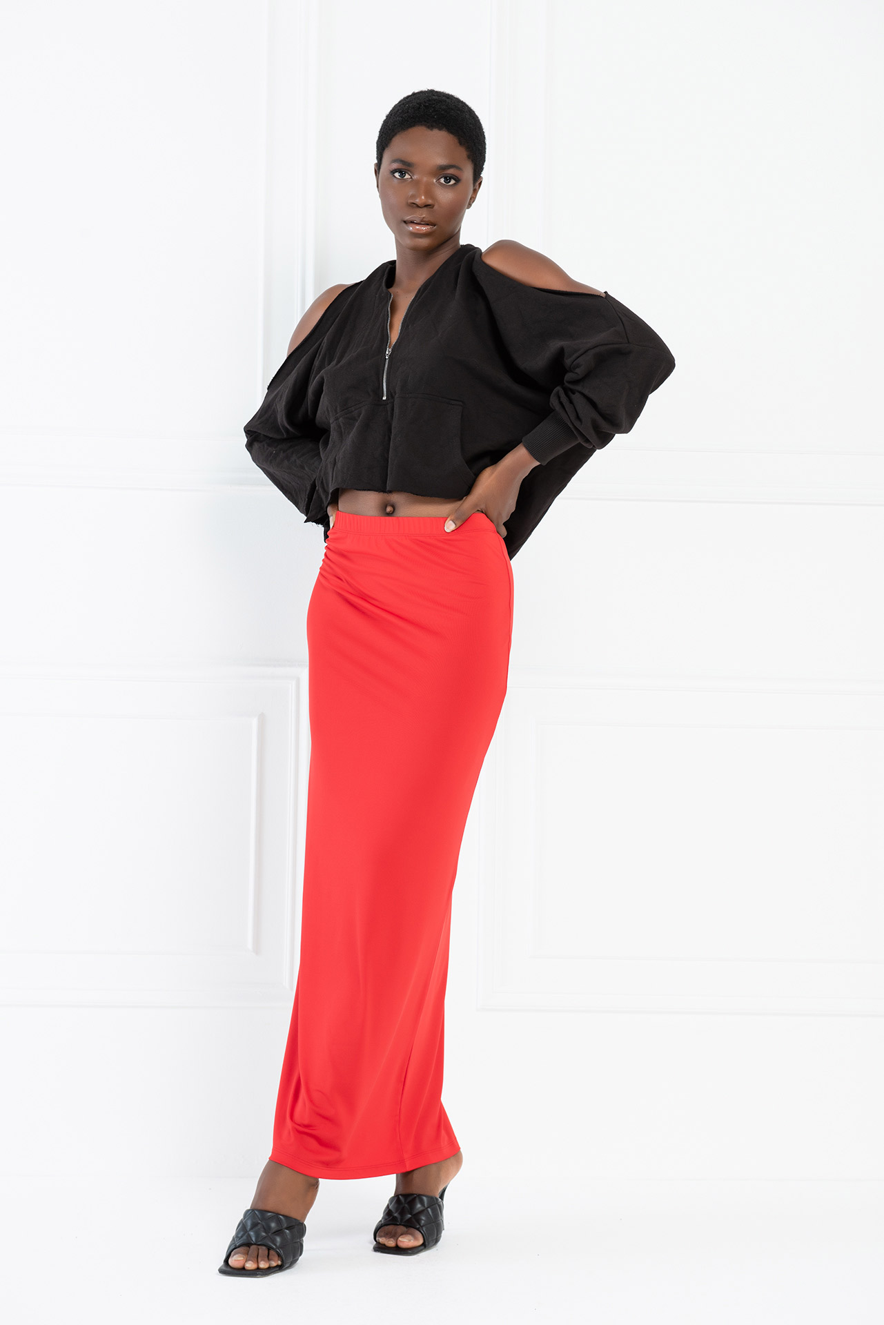 Wholesale Red Maxi Skirt