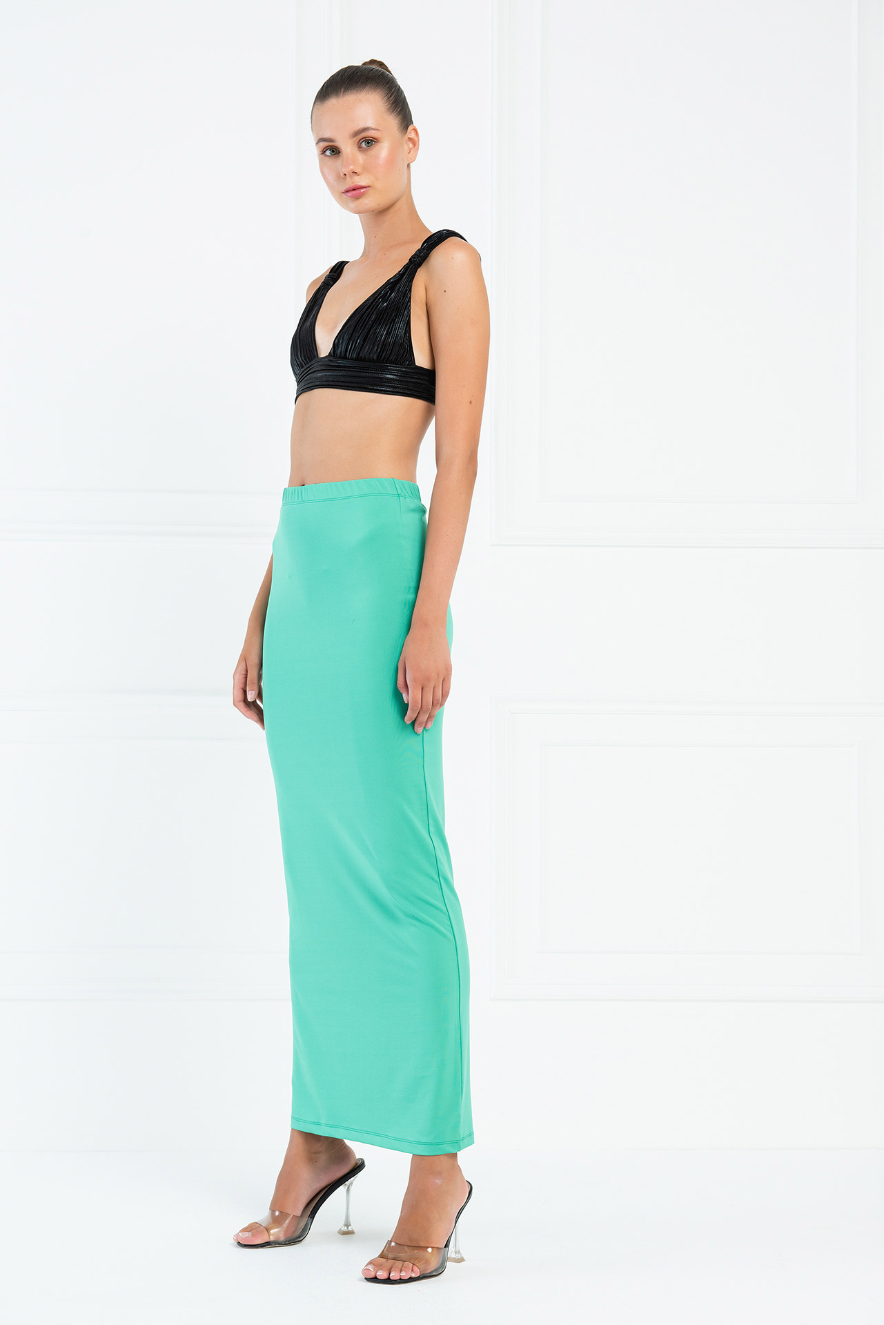 Wholesale New Green Maxi Skirt