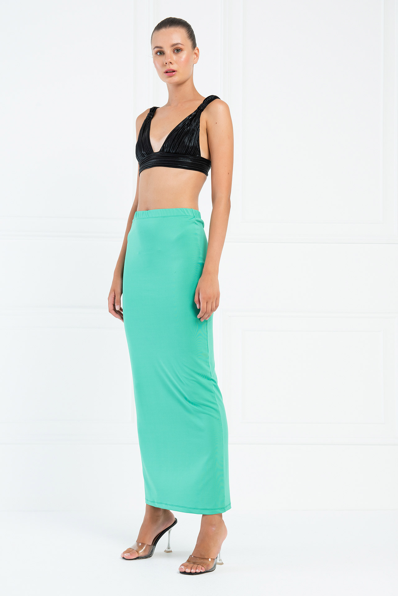 Wholesale New Green Maxi Skirt