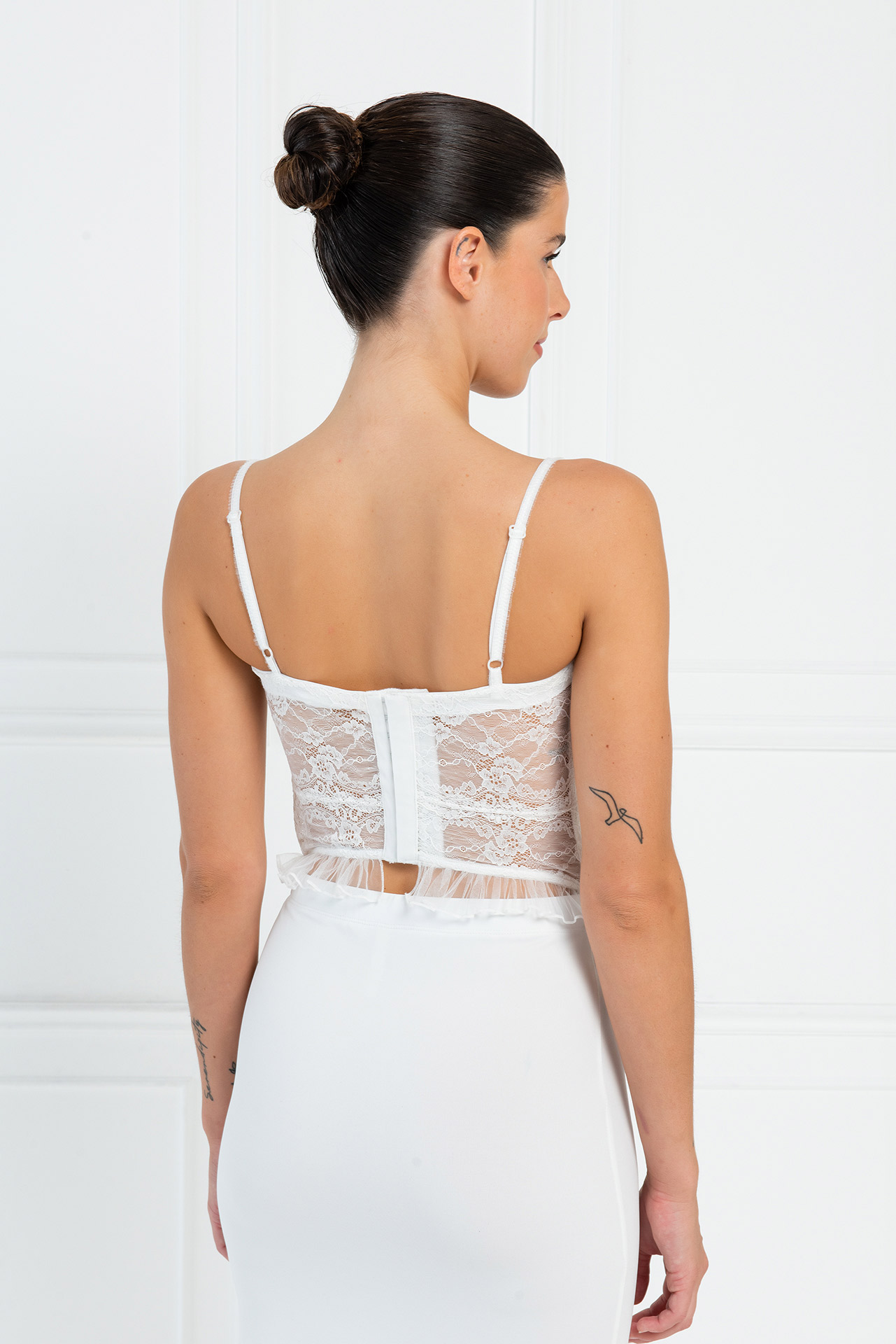 Sheer Offwhite Lace Cami