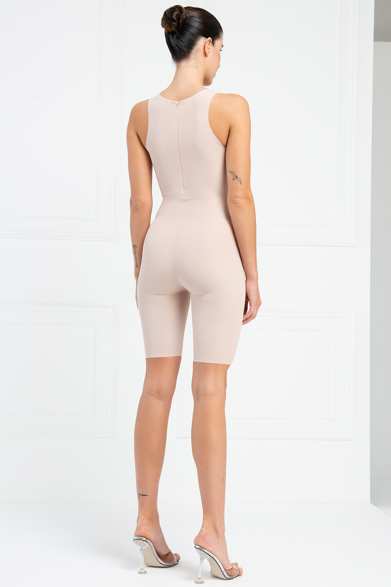 Scoop Neck Mid Thigh Full Body Shaper in Nude