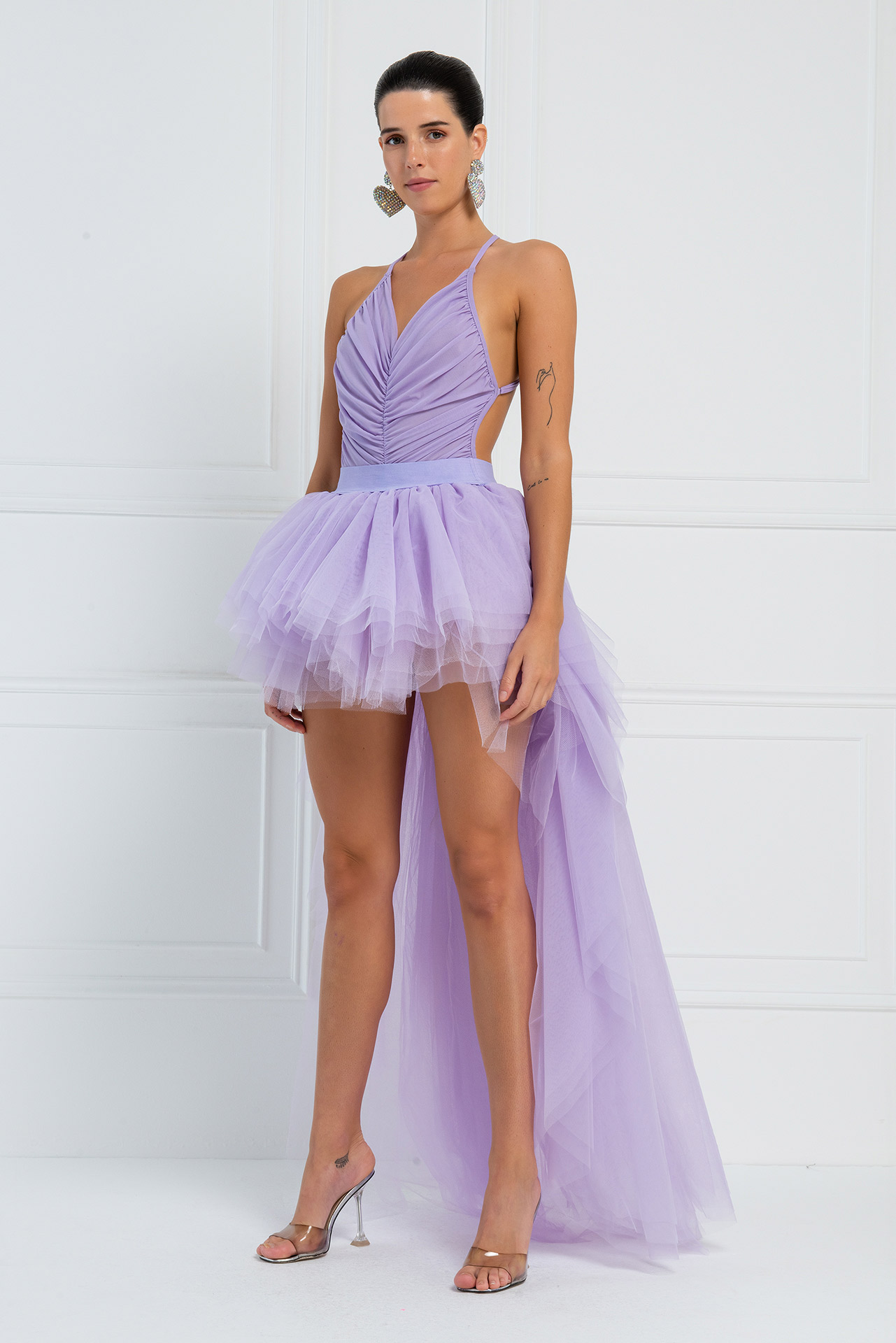 High Low New Lilac Tulle Skirt