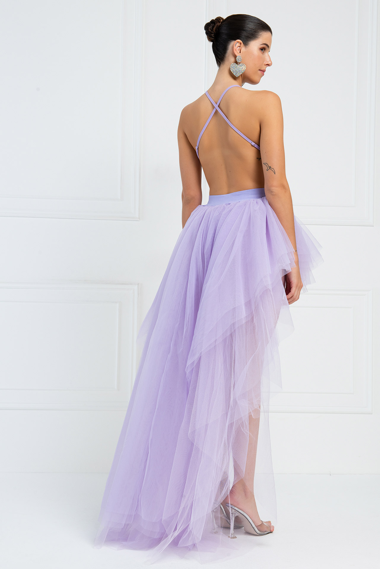 High Low New Lilac Tulle Skirt