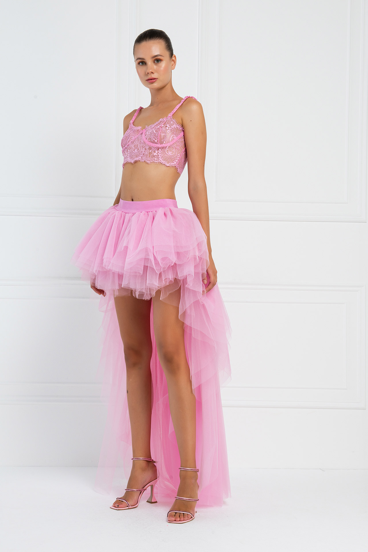 High Low New Pink Tulle Skirt