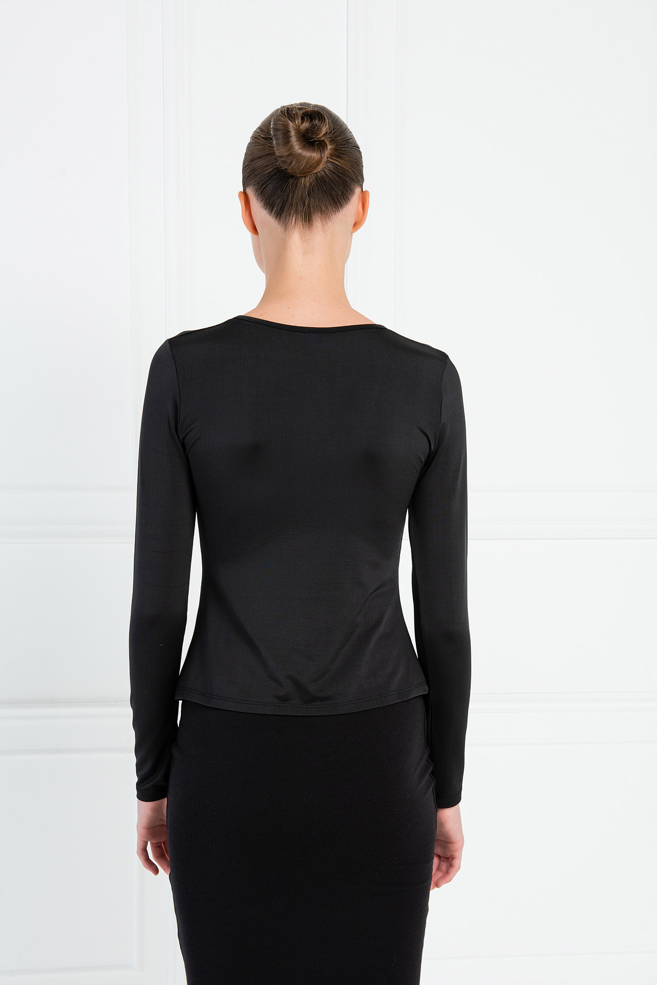 Open Tie-Front Black Top