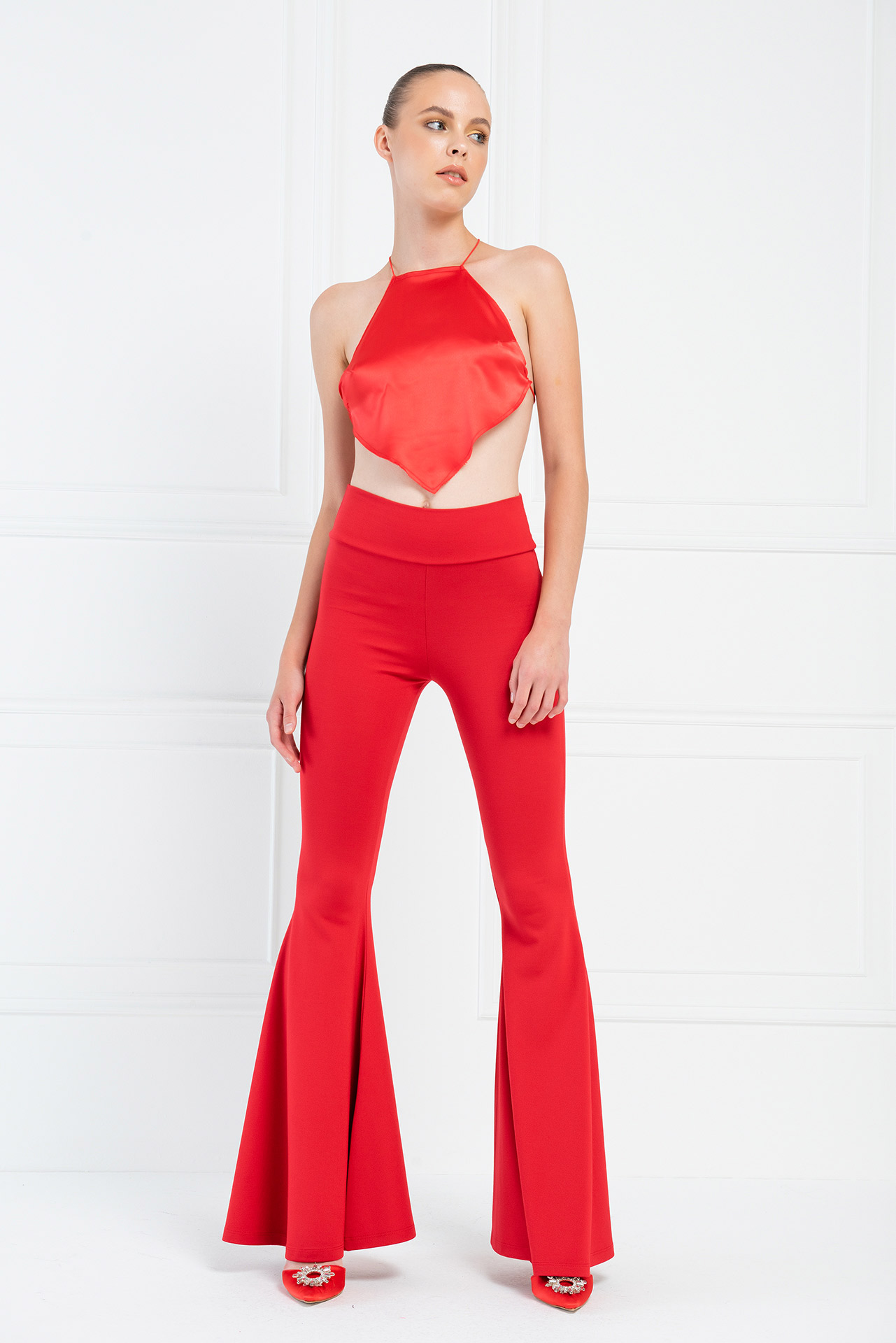 Red Flare Pants