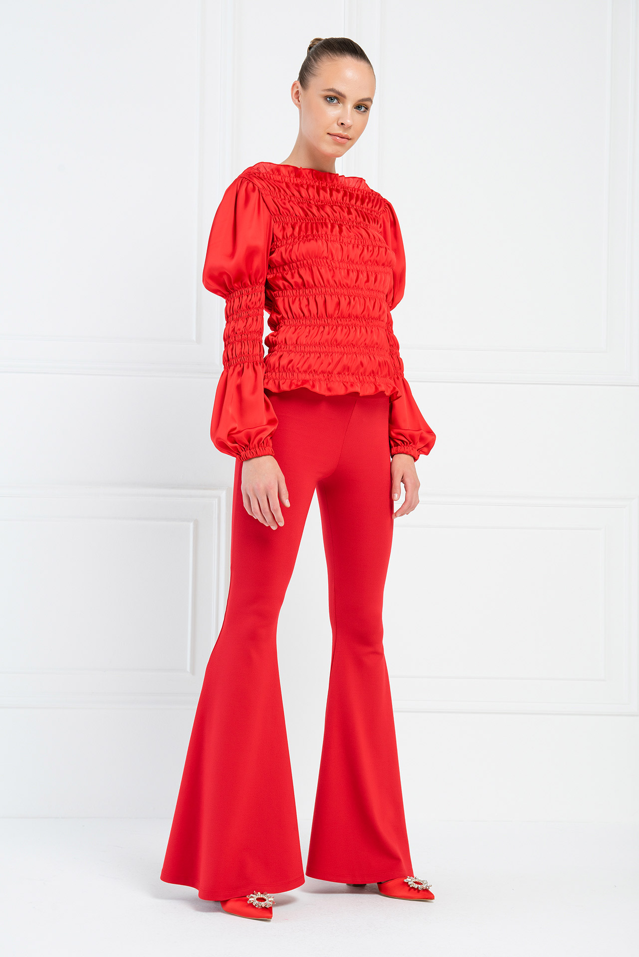 Wholesale Red Flare Pants