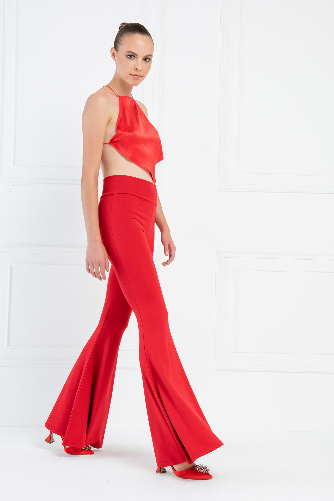 Wholesale Red Flare Pants
