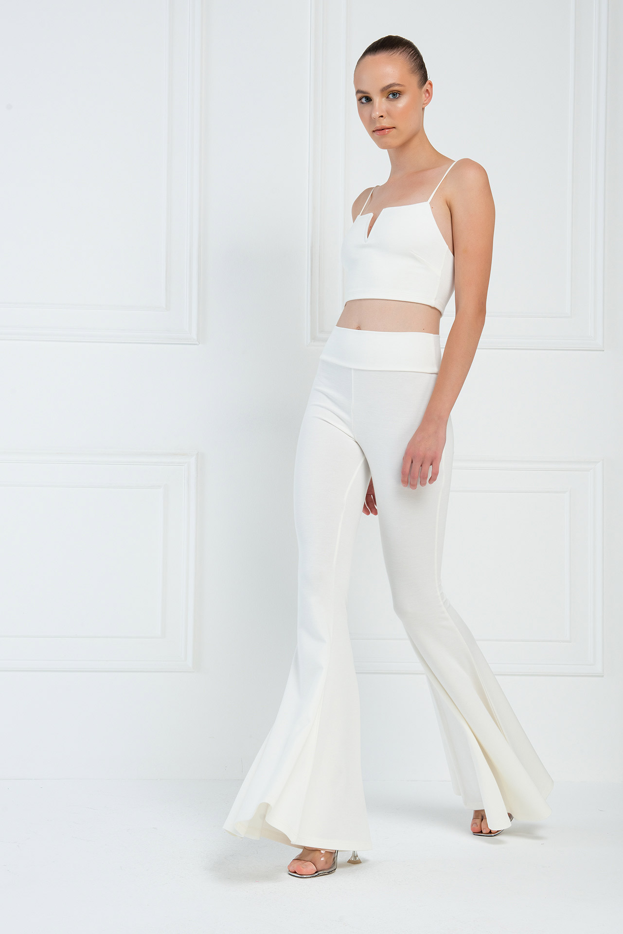 Wholesale Offwhite Flare Pants