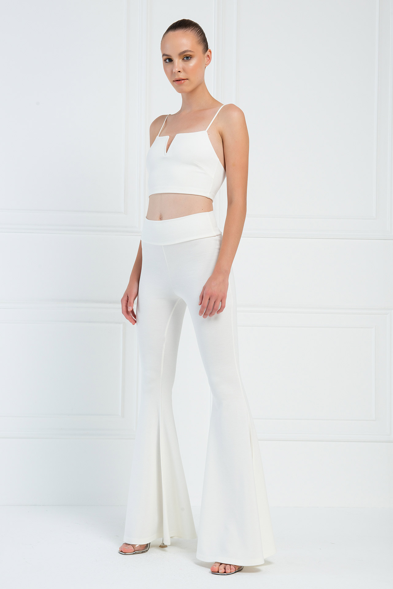 Wholesale Offwhite Flare Pants