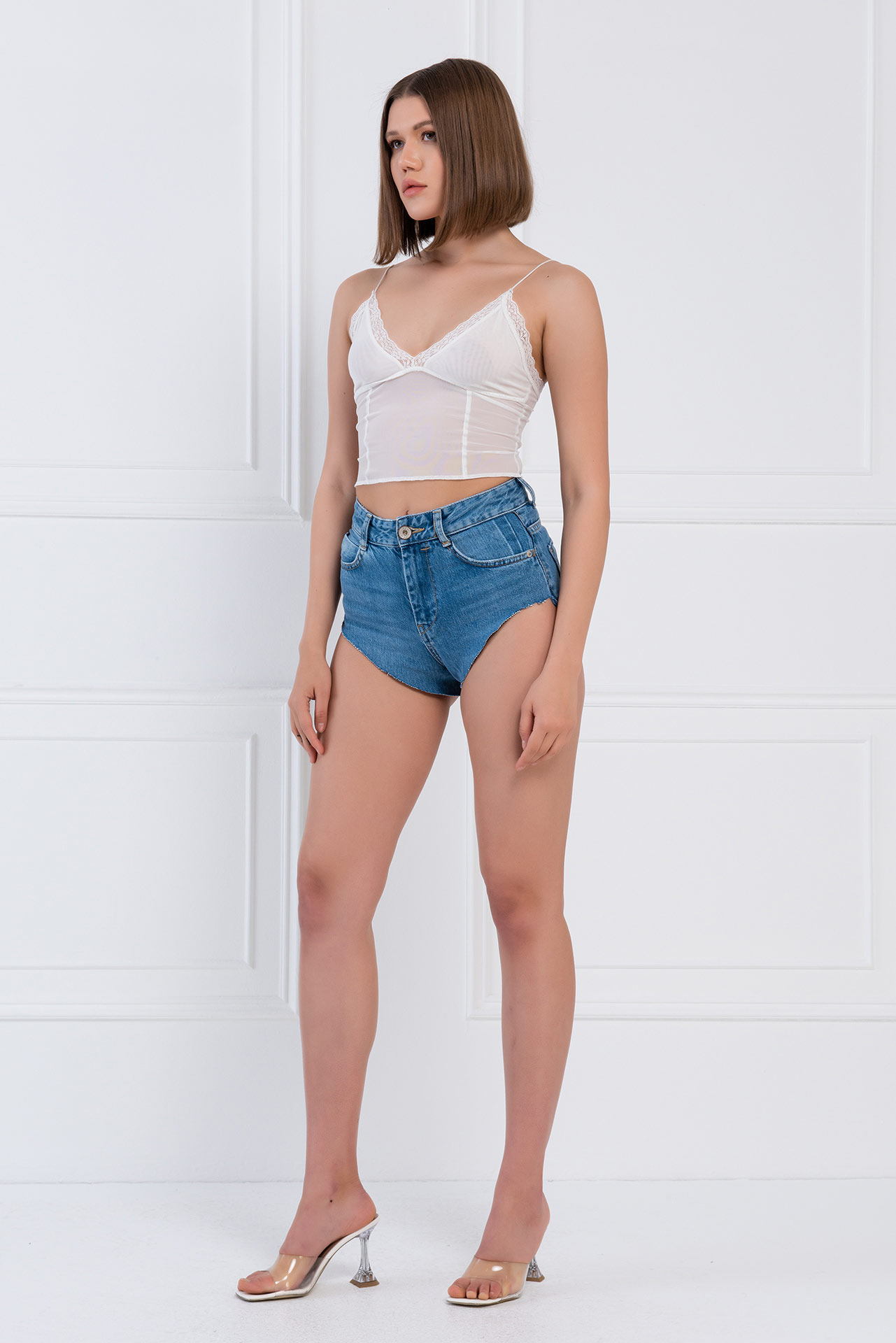 Offwhite Mesh Cropped Cami
