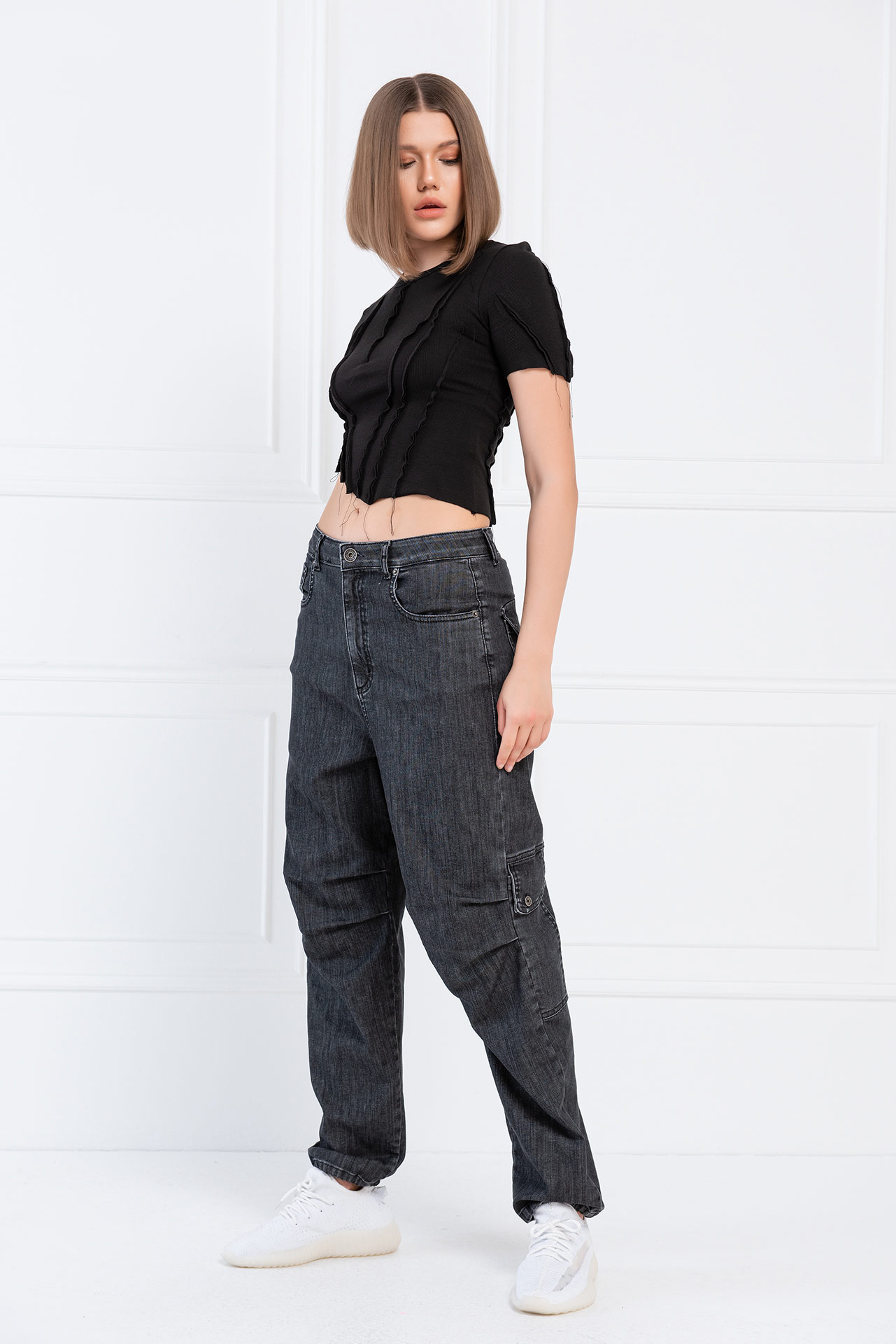 Dark Antrasit Cargo Jeans