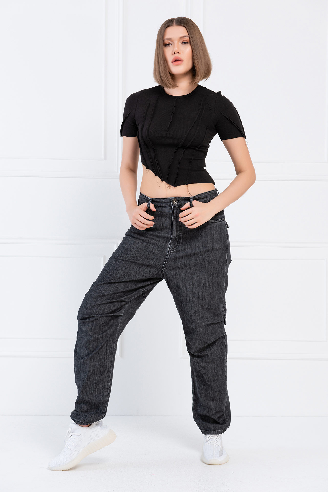 Dark Antrasit Cargo Jeans