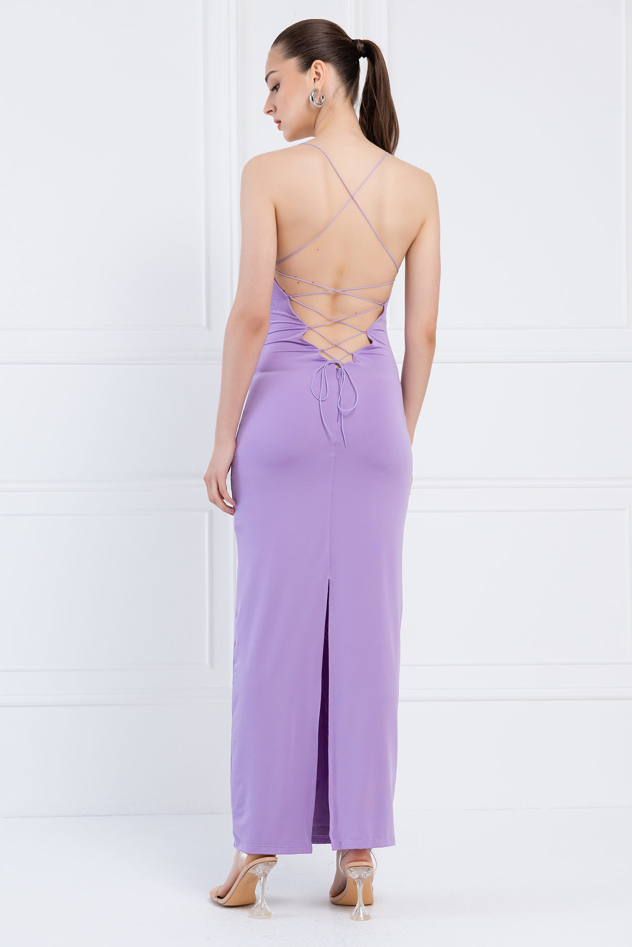 New Lilac Crisscross-Back Maxi Dress